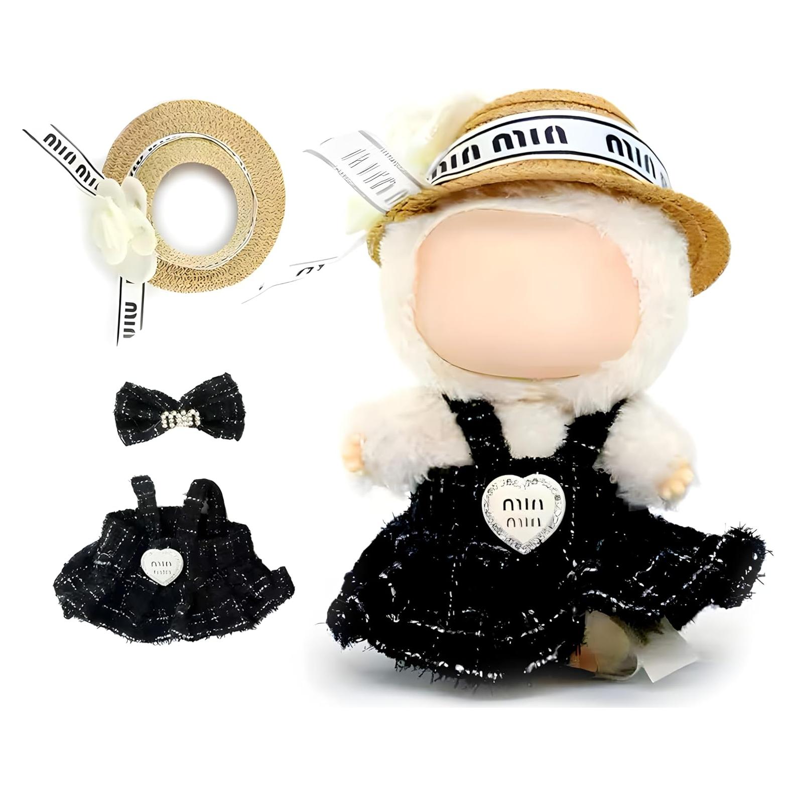 Conjunto de Ropa para Muñeca Labubu 15cm y 17cm - Chic Negro