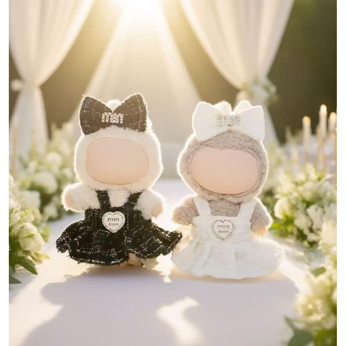 Conjunto de Ropa para Muñeca Labubu 15cm y 17cm - Chic Negro