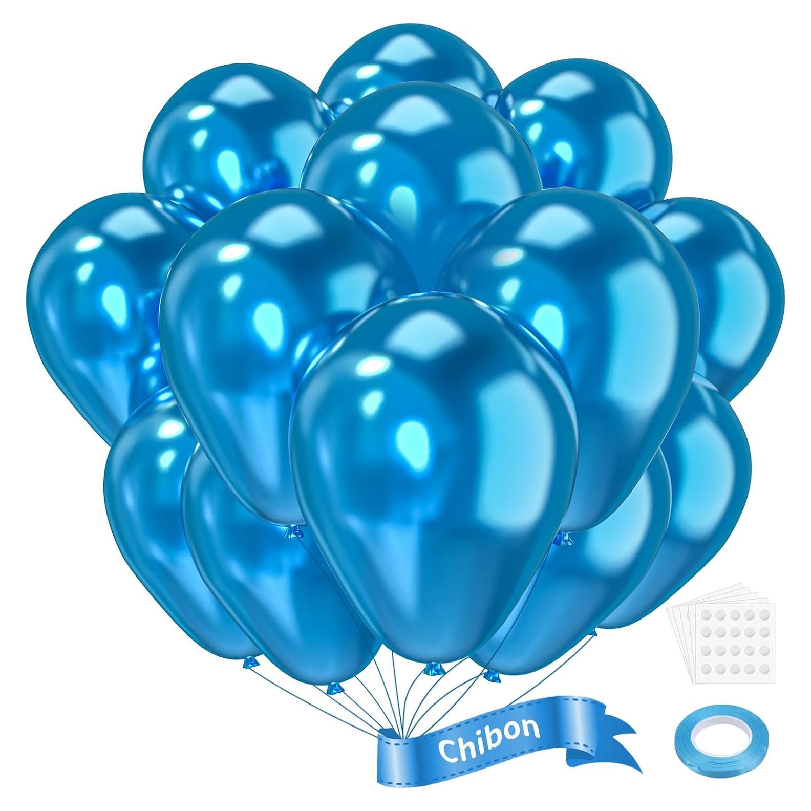 Globos de látex azul cromo metálico 30.48cm 100pcs para fiesta