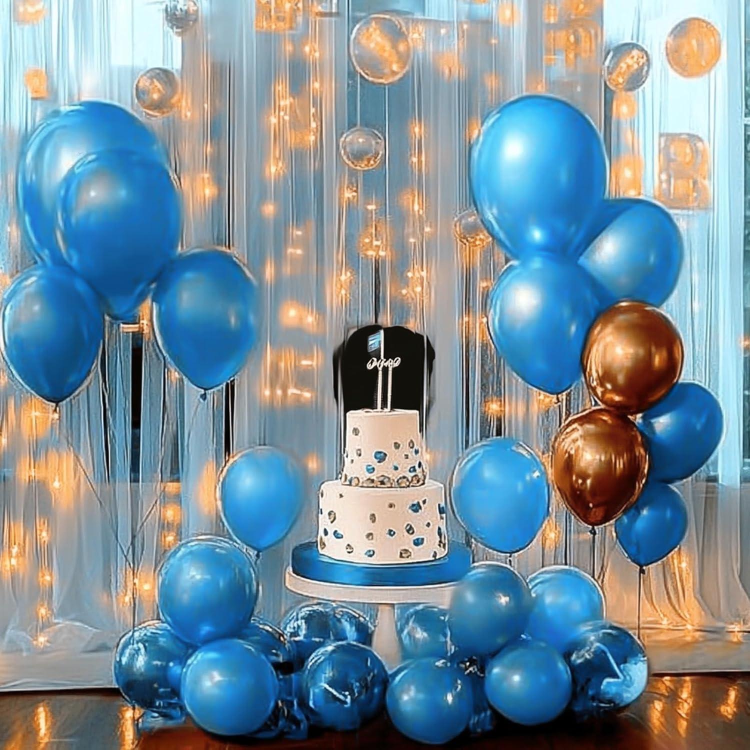 Globos de látex azul cromo metálico 30.48cm 100pcs para fiesta