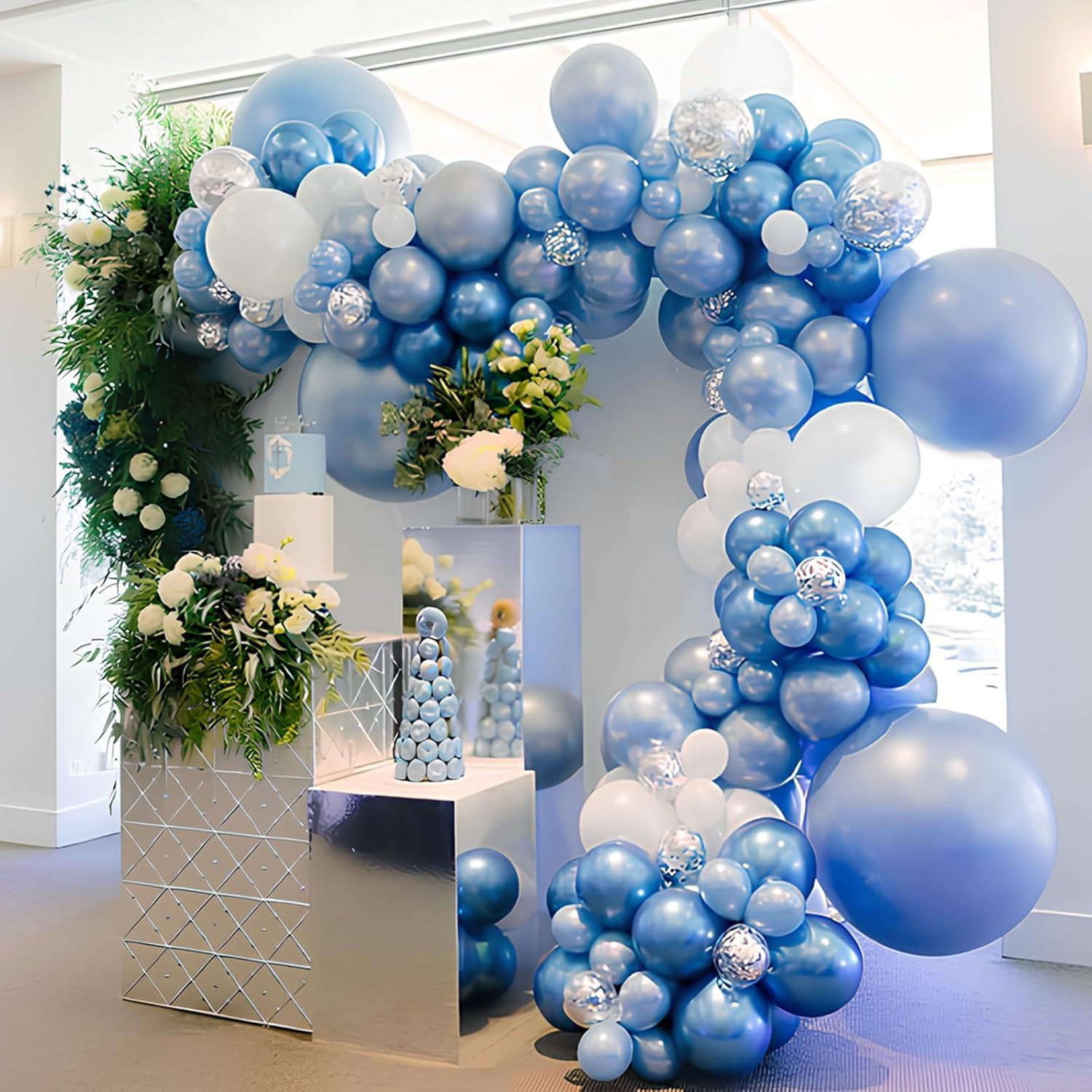 Globos de látex azul cromo metálico 30.48cm 100pcs para fiesta