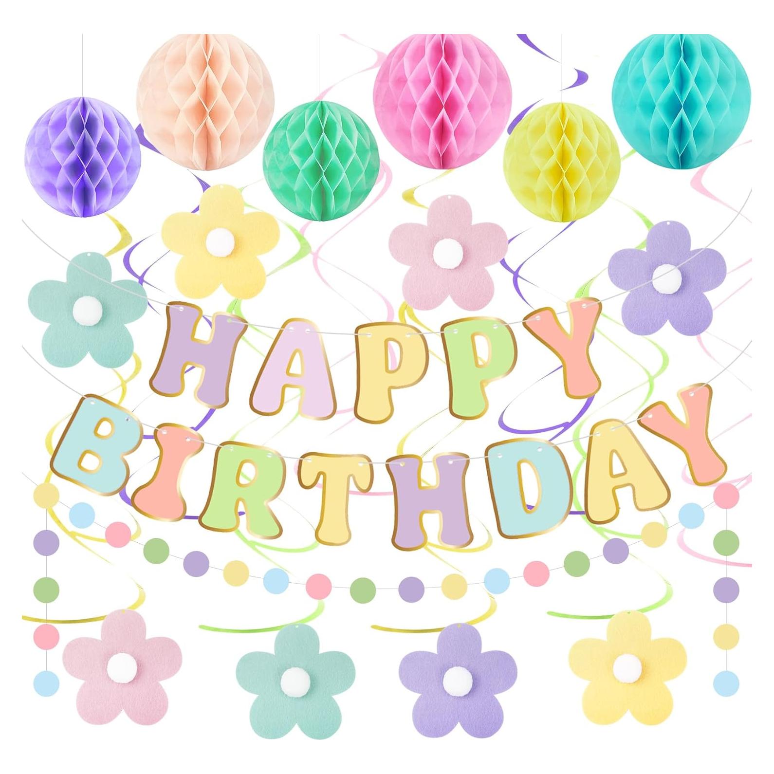 Decoraciones de Cumpleaños Pastel Amandir - Banner y Accesorios