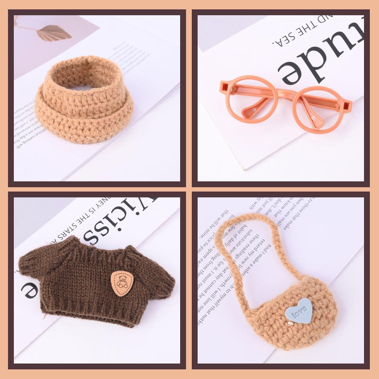 Conjunto de Ropa de Muñeca CYN para 15-17cm - Suéter, Sombrero y Gafas