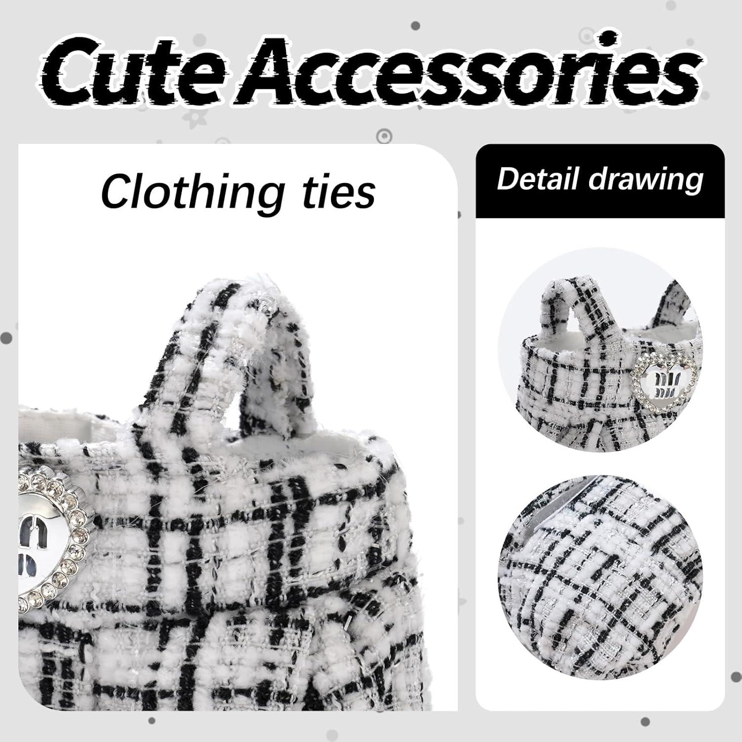 Conjunto de Ropa para Muñeca Labubu Dama Negro y Blanco