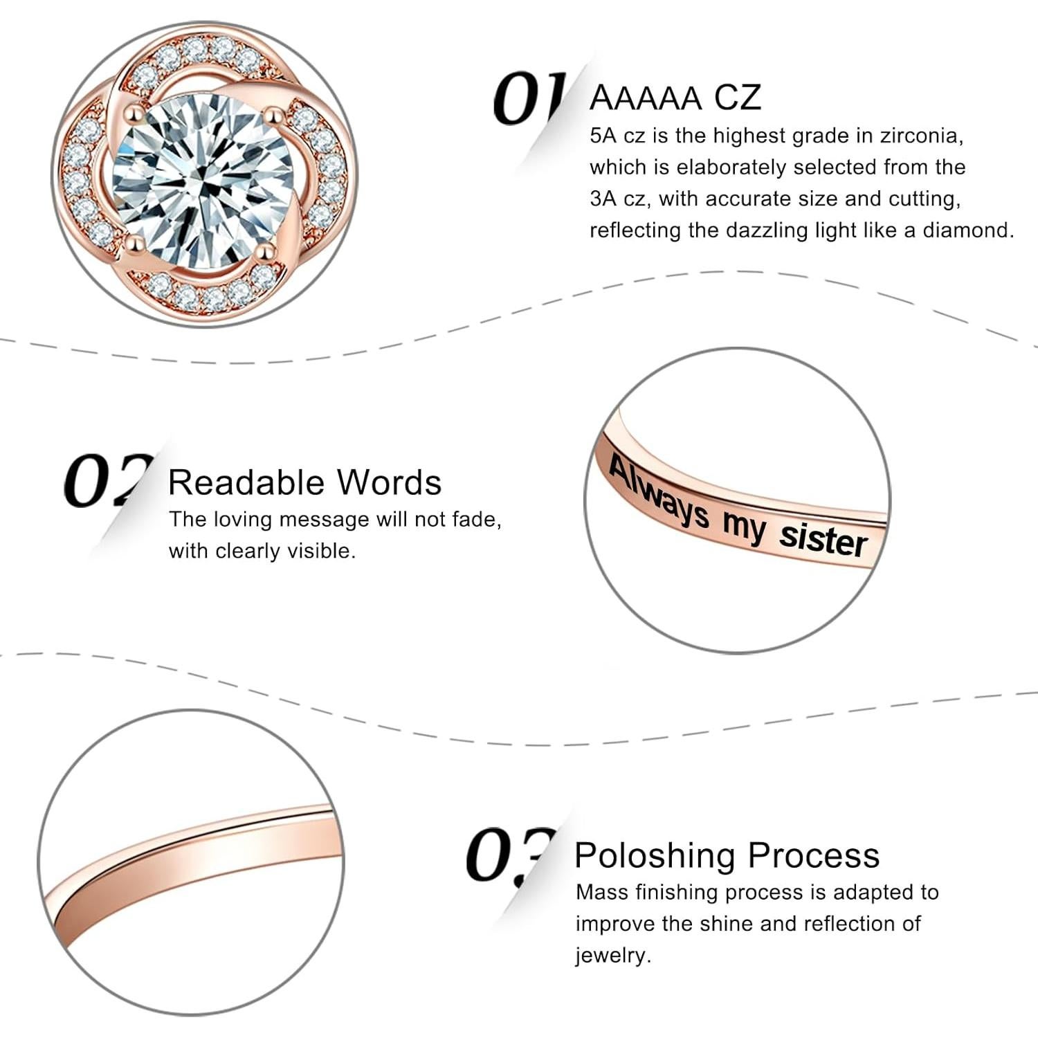 Pulsera Bangle Aihitero para Hermana - Regalo Día de la Madre