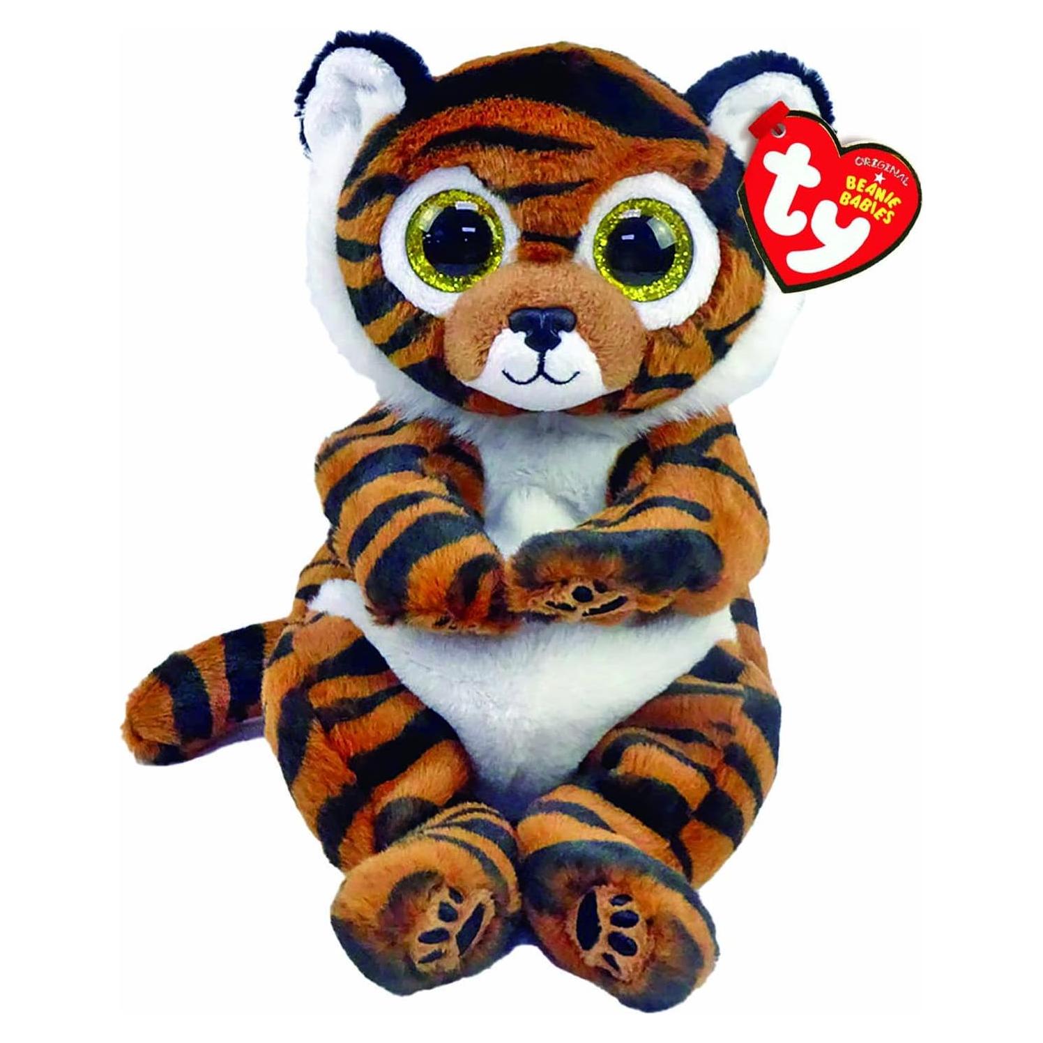 Tigre de Peluche TY Beanie Babies Clawdia 15 cm Marrón