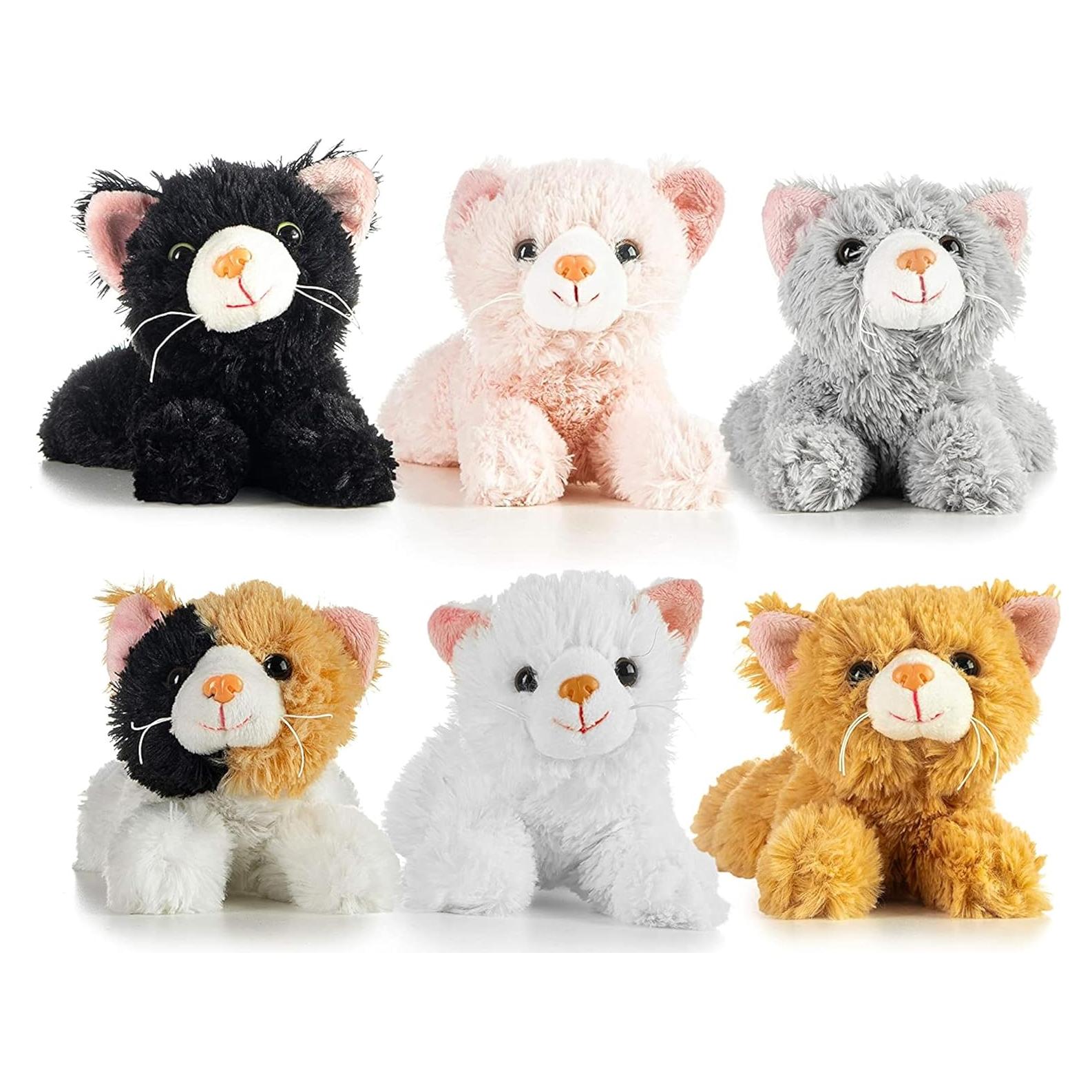 Conjunto de 6 Gatitos de Peluche Realistas Prextex - 15.24 cm