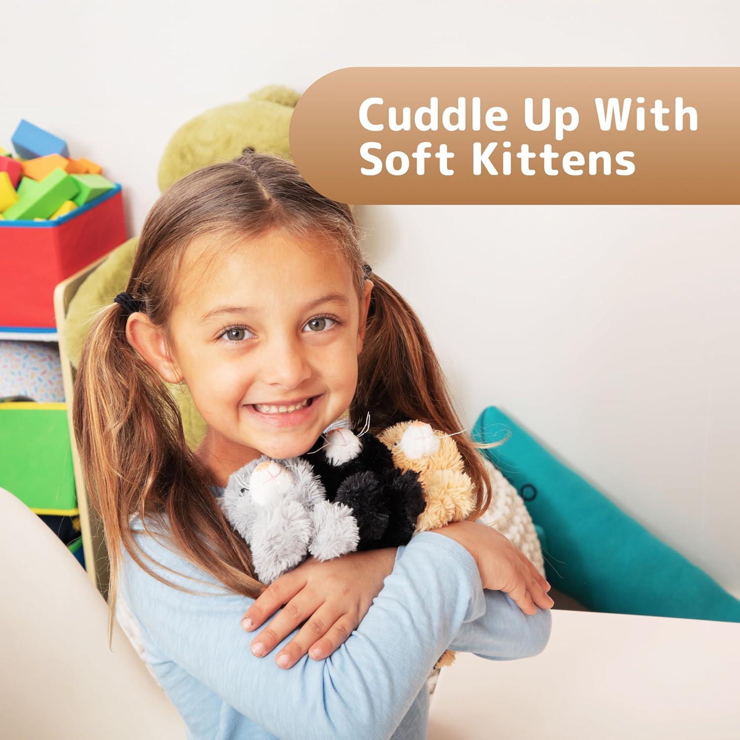 Conjunto de 6 Gatitos de Peluche Realistas Prextex - 15.24 cm