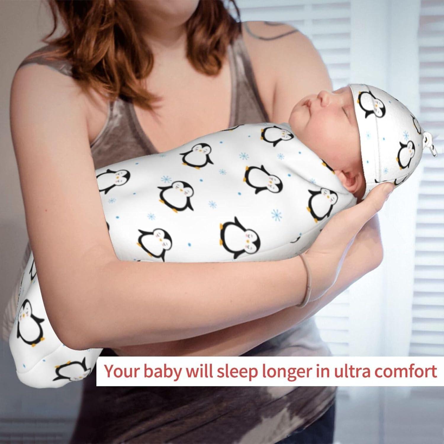 Manta de Envuelo para Bebés Recien Nacidos Pingüino 52.8x29cm