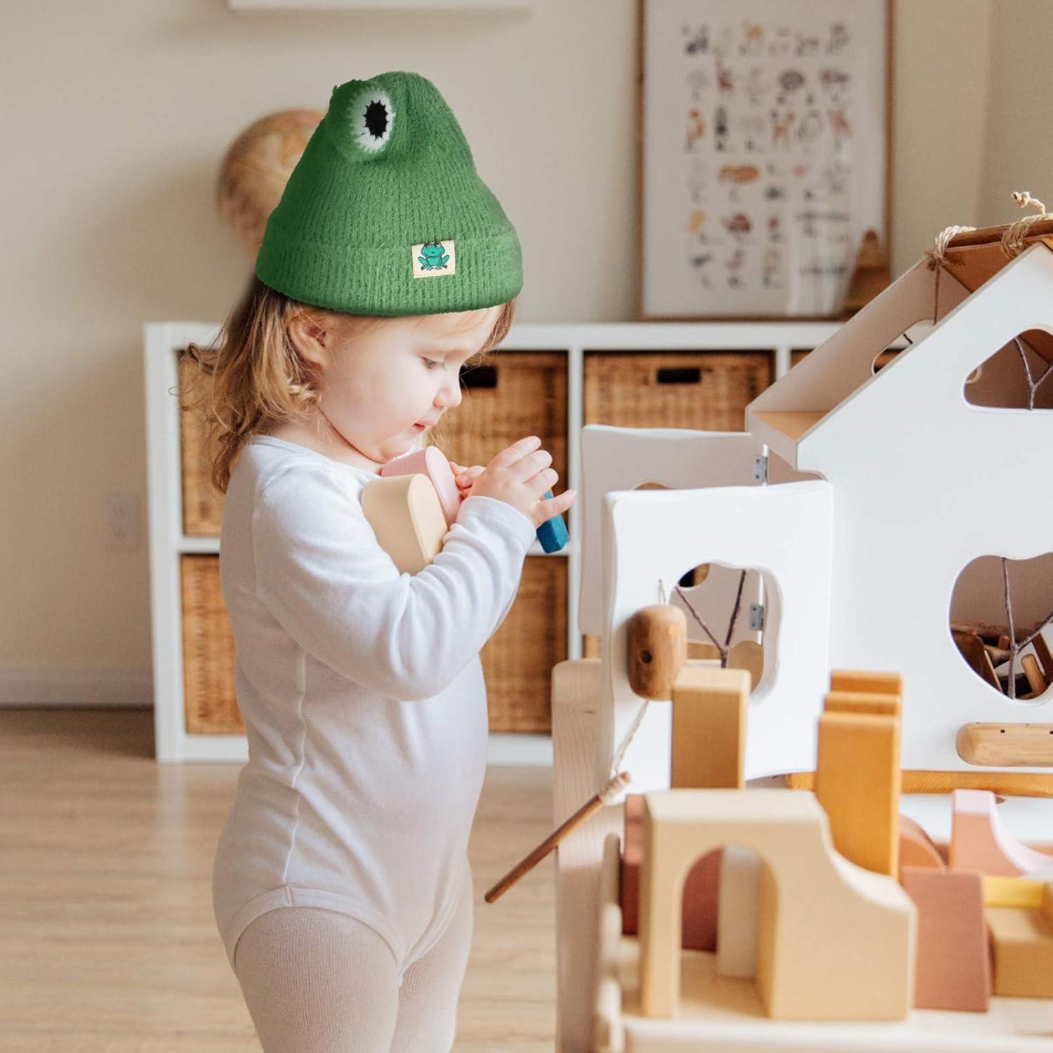 Gorro de Ganchillo ABOOFAN para Bebés Niñas - Invierno Verde