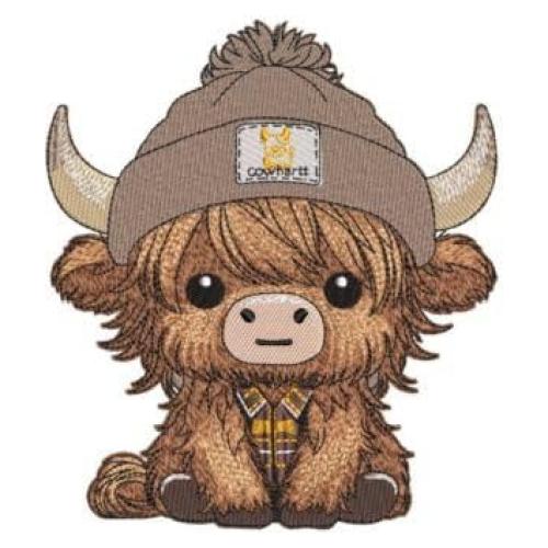 Gorro de bebé animal vaca Cowhart con parche planchable 10 cm