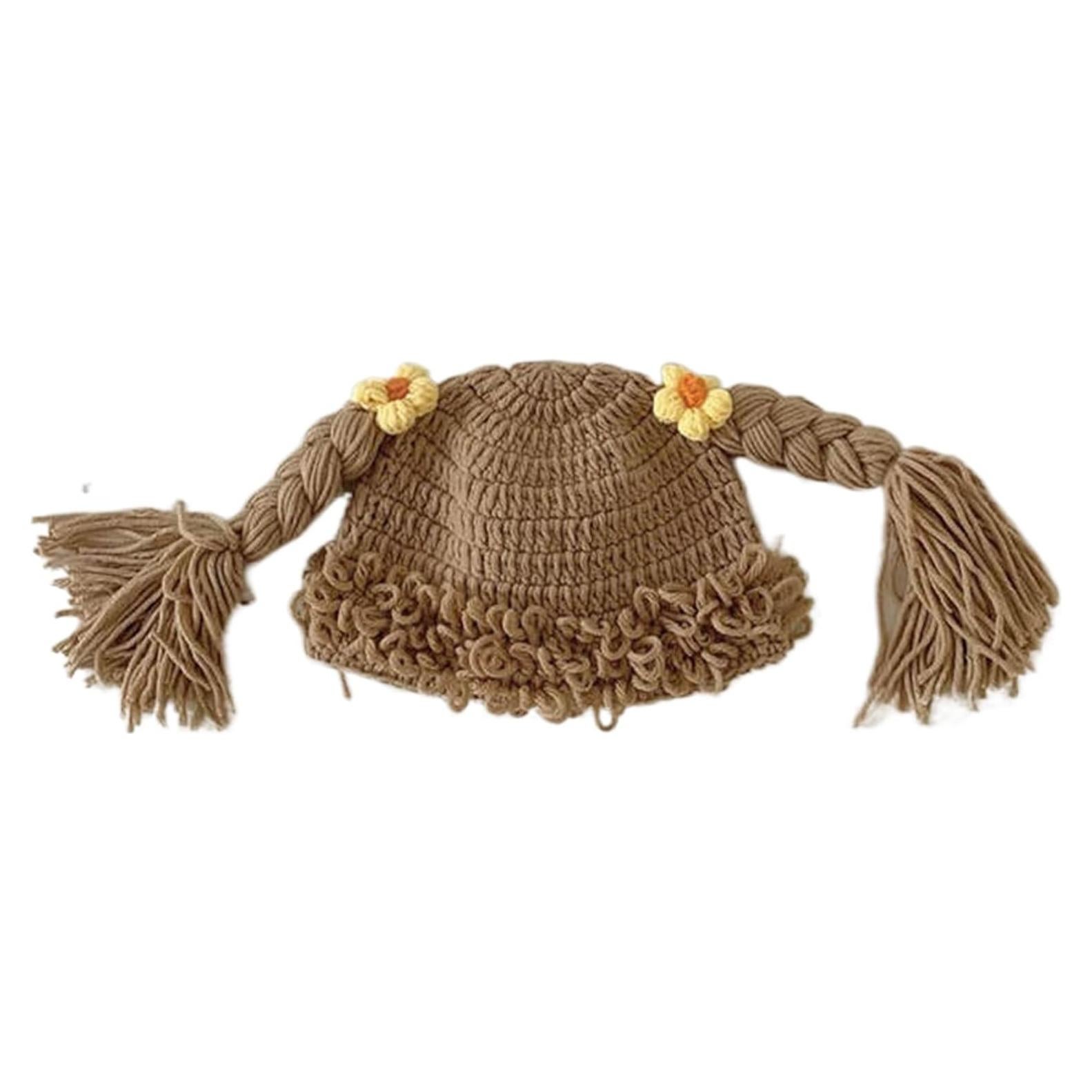 Gorro de trenzas tejido KANGQL para niña 6-48 meses