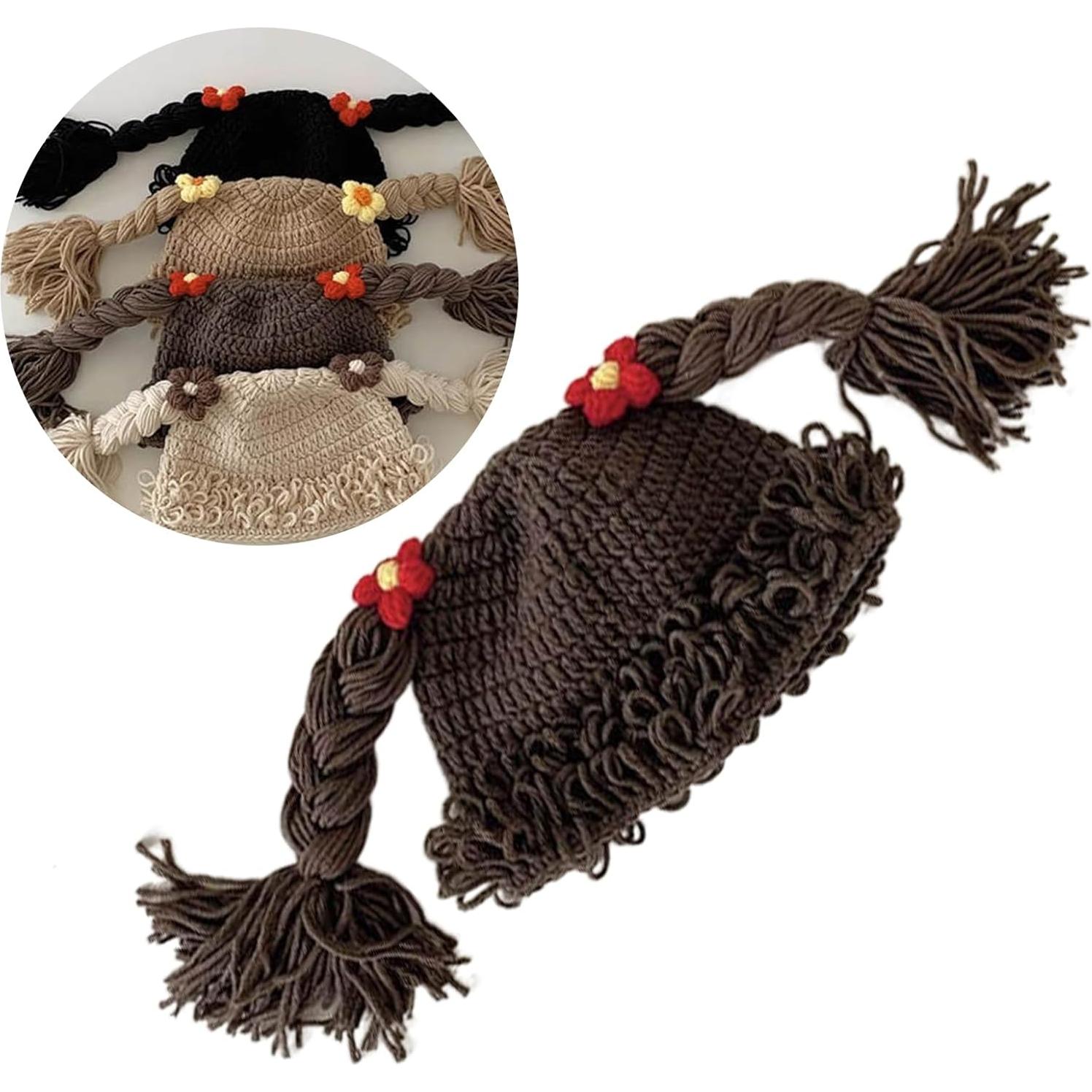 Gorro de trenzas tejido KANGQL para niña 6-48 meses