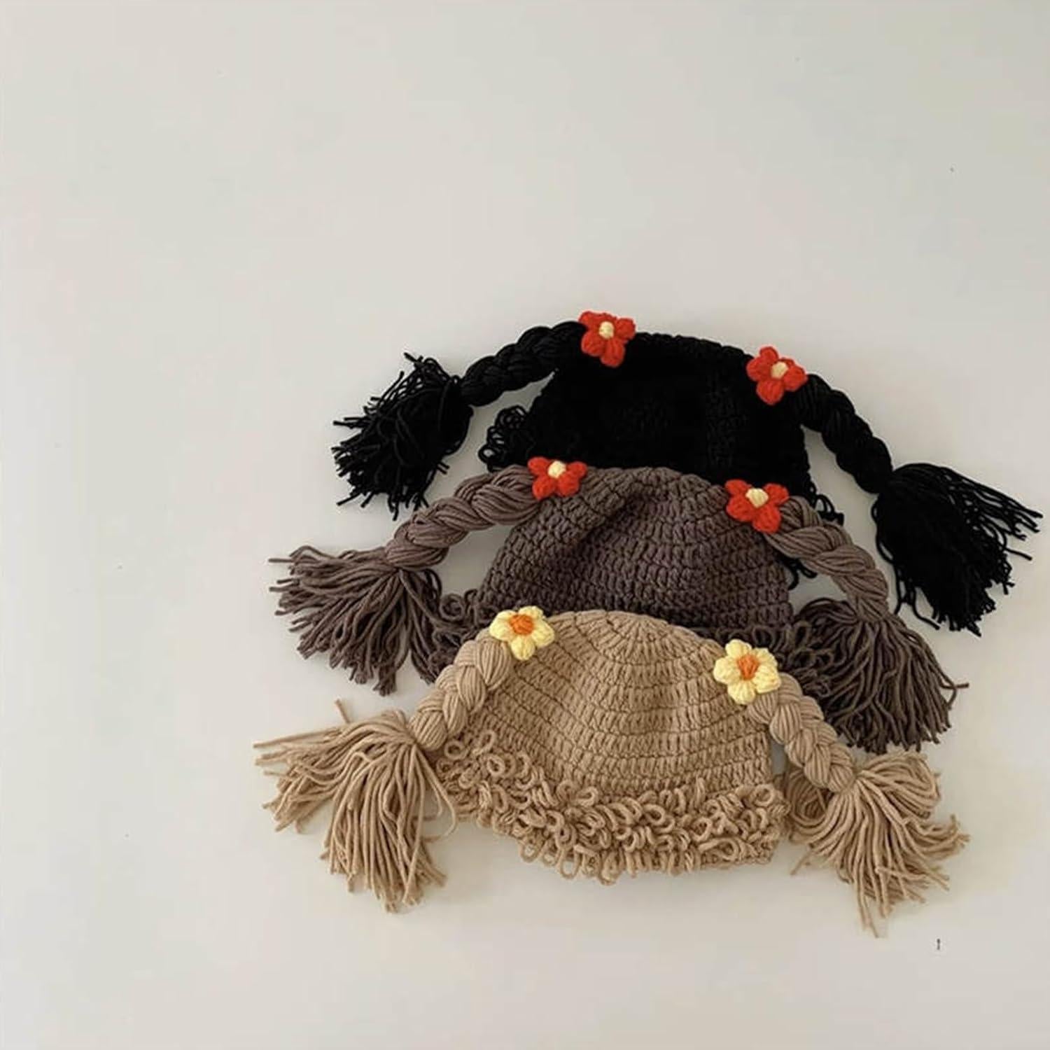 Gorro de trenzas tejido KANGQL para niña 6-48 meses