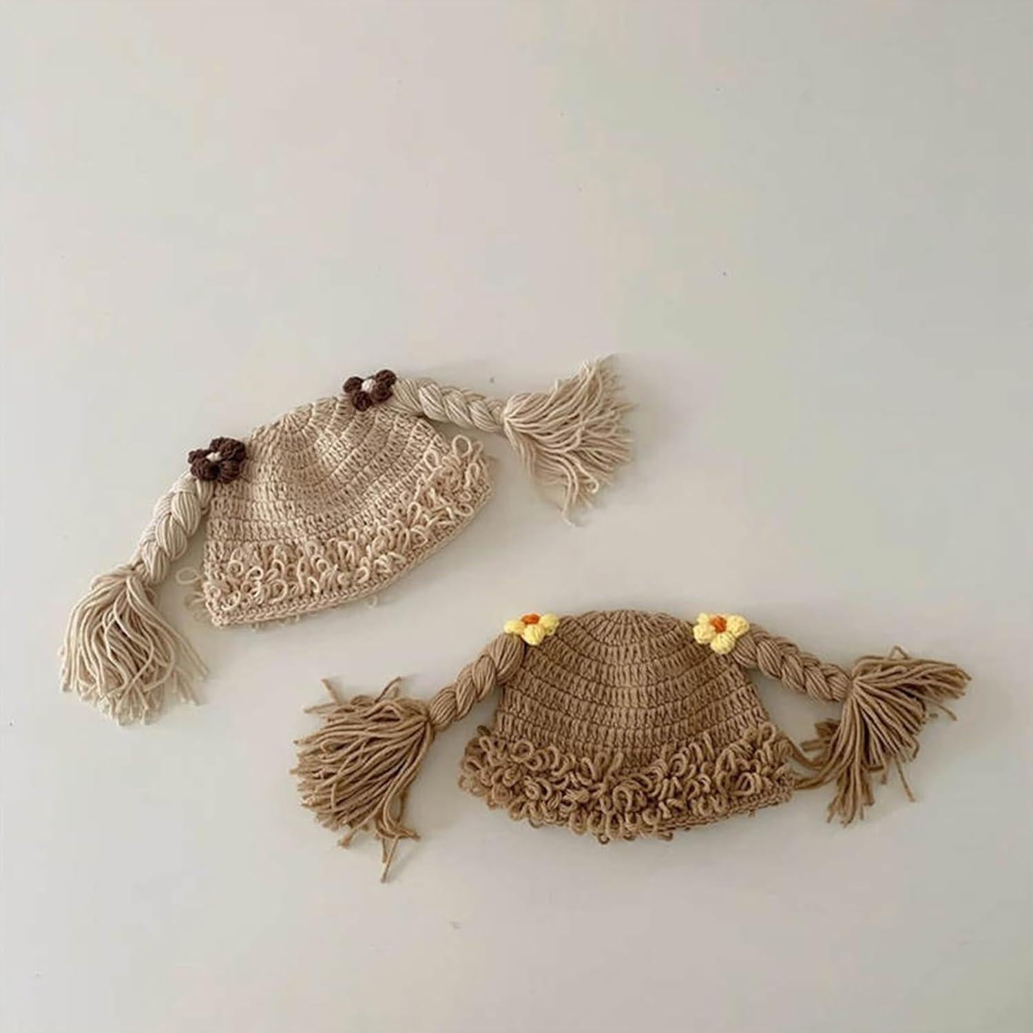 Gorro de trenzas tejido KANGQL para niña 6-48 meses