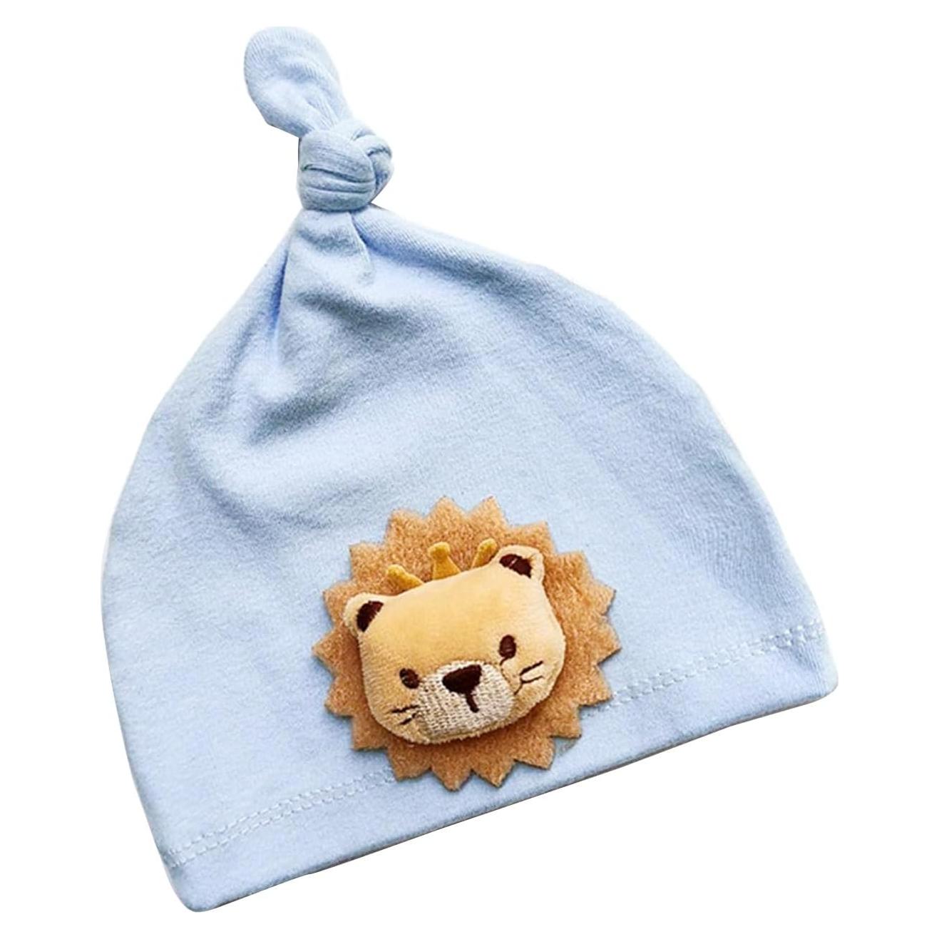 Gorro de Bebé BIBABLYKE con Diseño de León 0-12 Meses Algodón