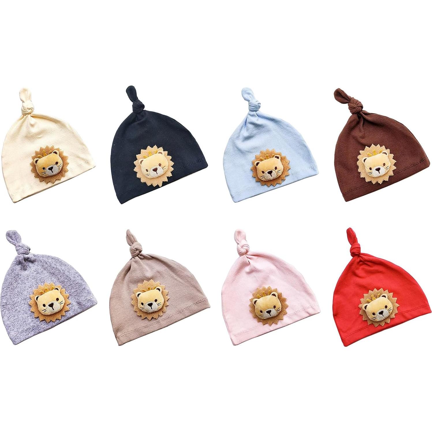 Gorro de Bebé BIBABLYKE con Diseño de León 0-12 Meses Algodón