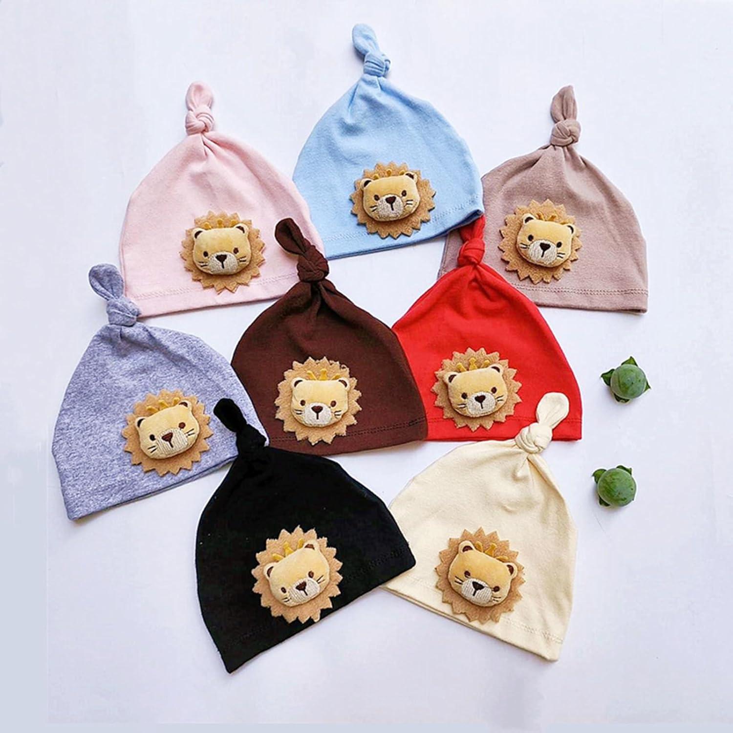 Gorro de Bebé BIBABLYKE con Diseño de León 0-12 Meses Algodón