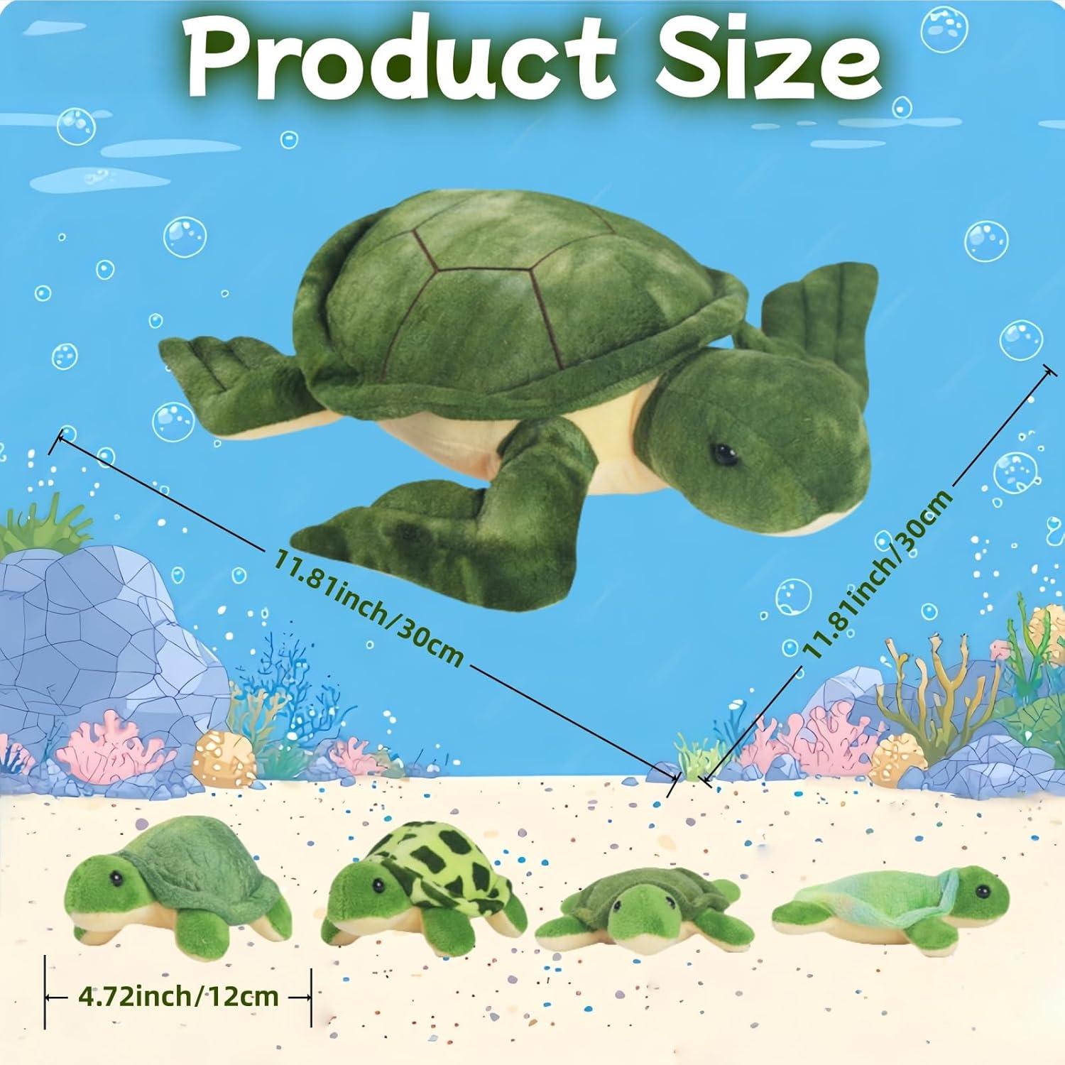 Juego de 5 Piezas Tortuga de Peluche Youthfuljive 30 cm