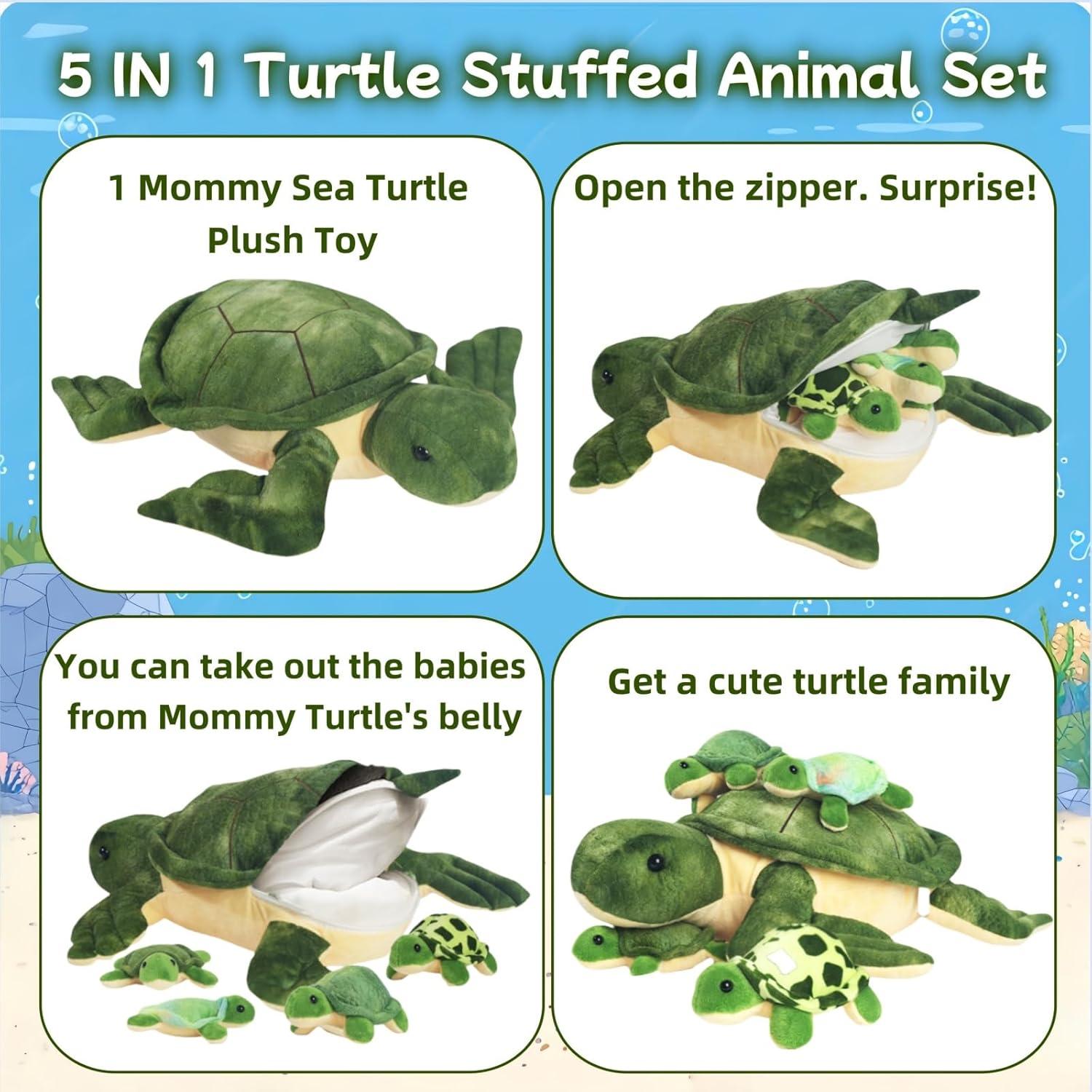 Juego de 5 Piezas Tortuga de Peluche Youthfuljive 30 cm