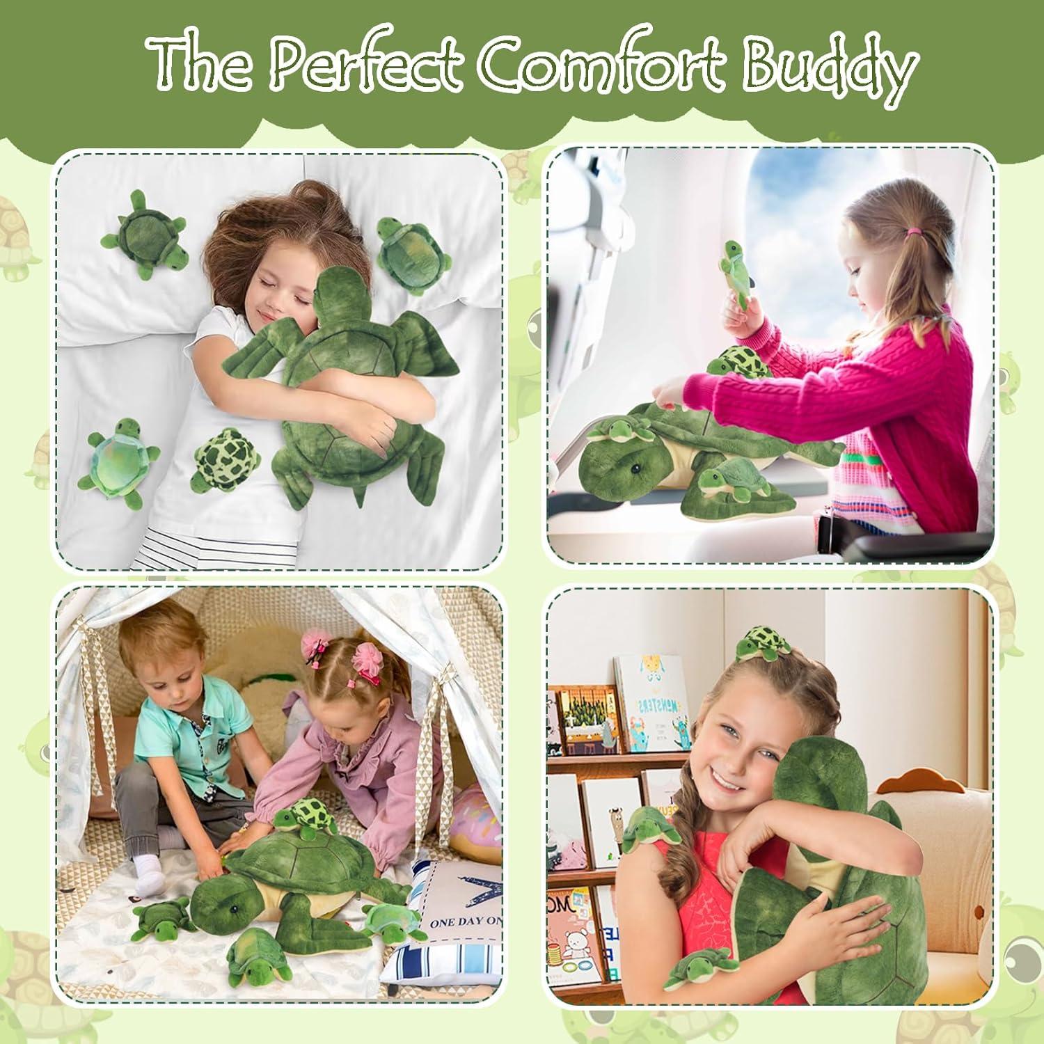 Tortuga de Peluche Mamá con 4 Bebés - XYHQYB