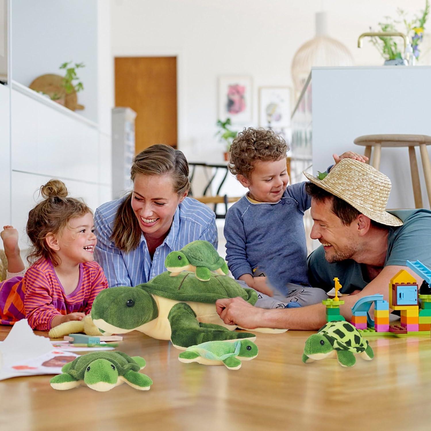 Tortuga de Peluche Mamá con 4 Bebés - XYHQYB