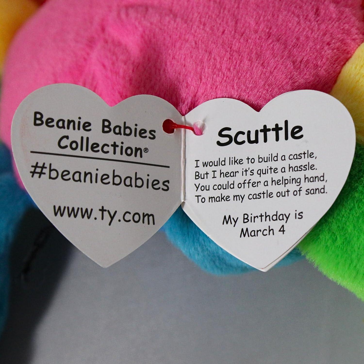 Peluches Ty Beanie Babies Scuttle Cangrejo Arcoíris 20cm