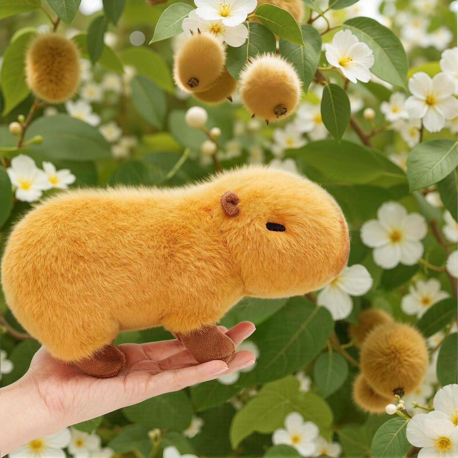 Mini Capibara de Peluche OUOZZZ - Suave y Realista 21.8 cm