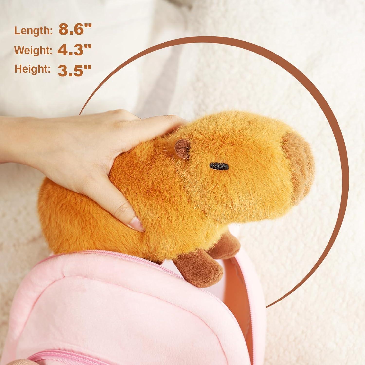 Mini Capibara de Peluche OUOZZZ - Suave y Realista 21.8 cm