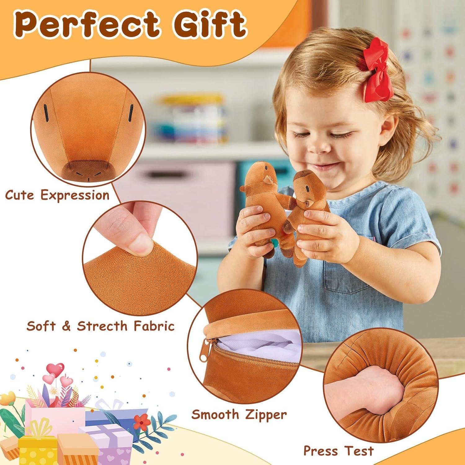 Familia de Peluches Capybara Auspicious - 5 Piezas, Mamá 50.8 cm