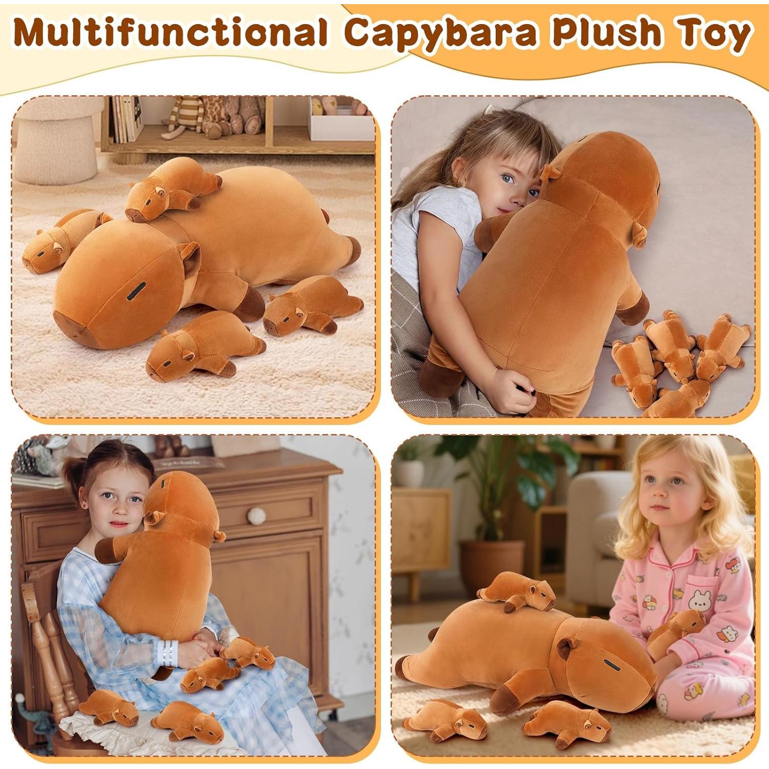 Familia de Peluches Capybara Auspicious - 5 Piezas, Mamá 50.8 cm