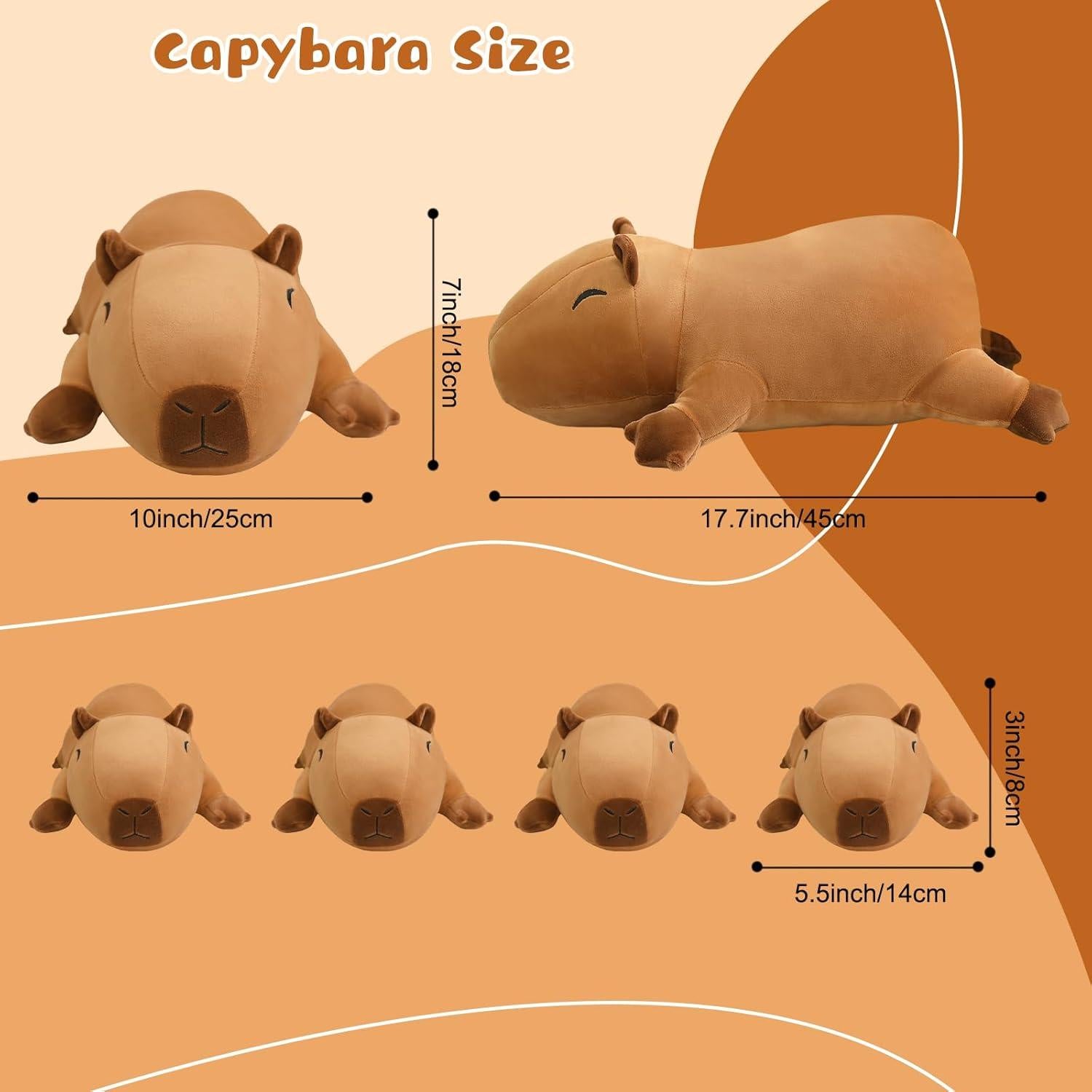 Peluche Capibara TOYSYM con 4 Bebés Suaves 40x30 cm