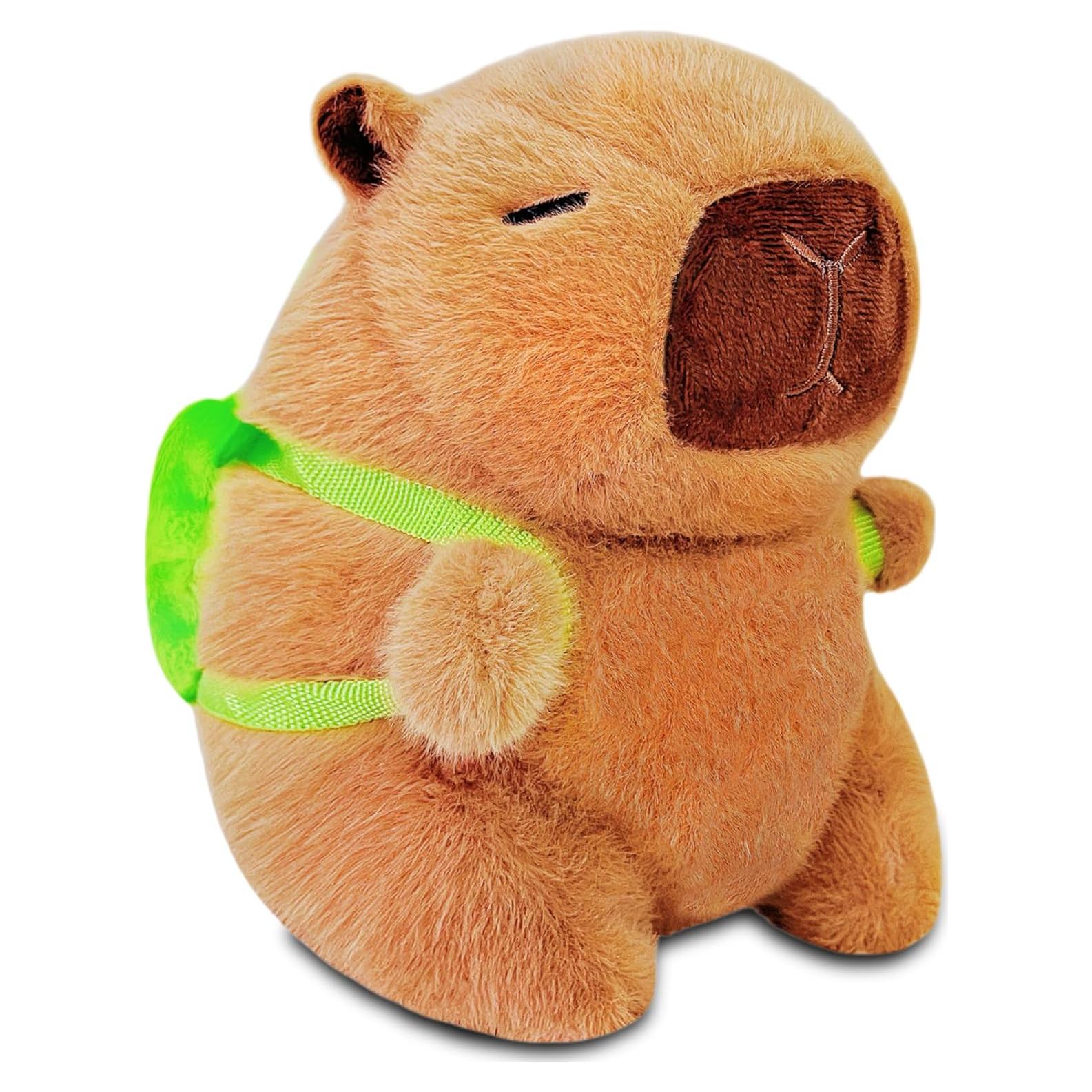 Peluches Capibara con Mochila de Tortuga 22.9 cm LoYuSenn