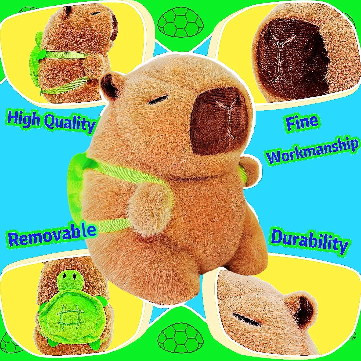 Peluches Capibara con Mochila de Tortuga 22.9 cm LoYuSenn