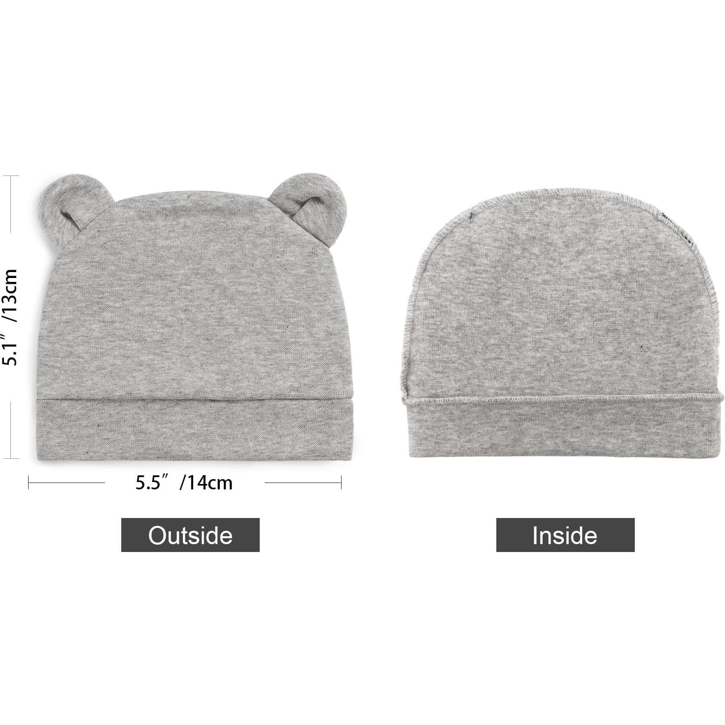 Conjunto Gorras y Manoplas BQUBO Bebés Algodón 0-6 Meses