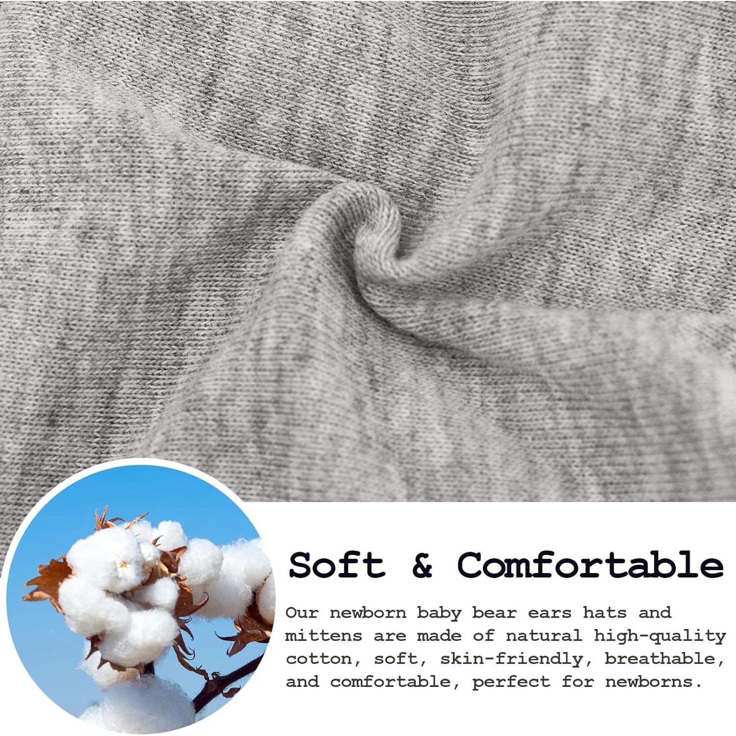 Conjunto Gorras y Manoplas BQUBO Bebés Algodón 0-6 Meses