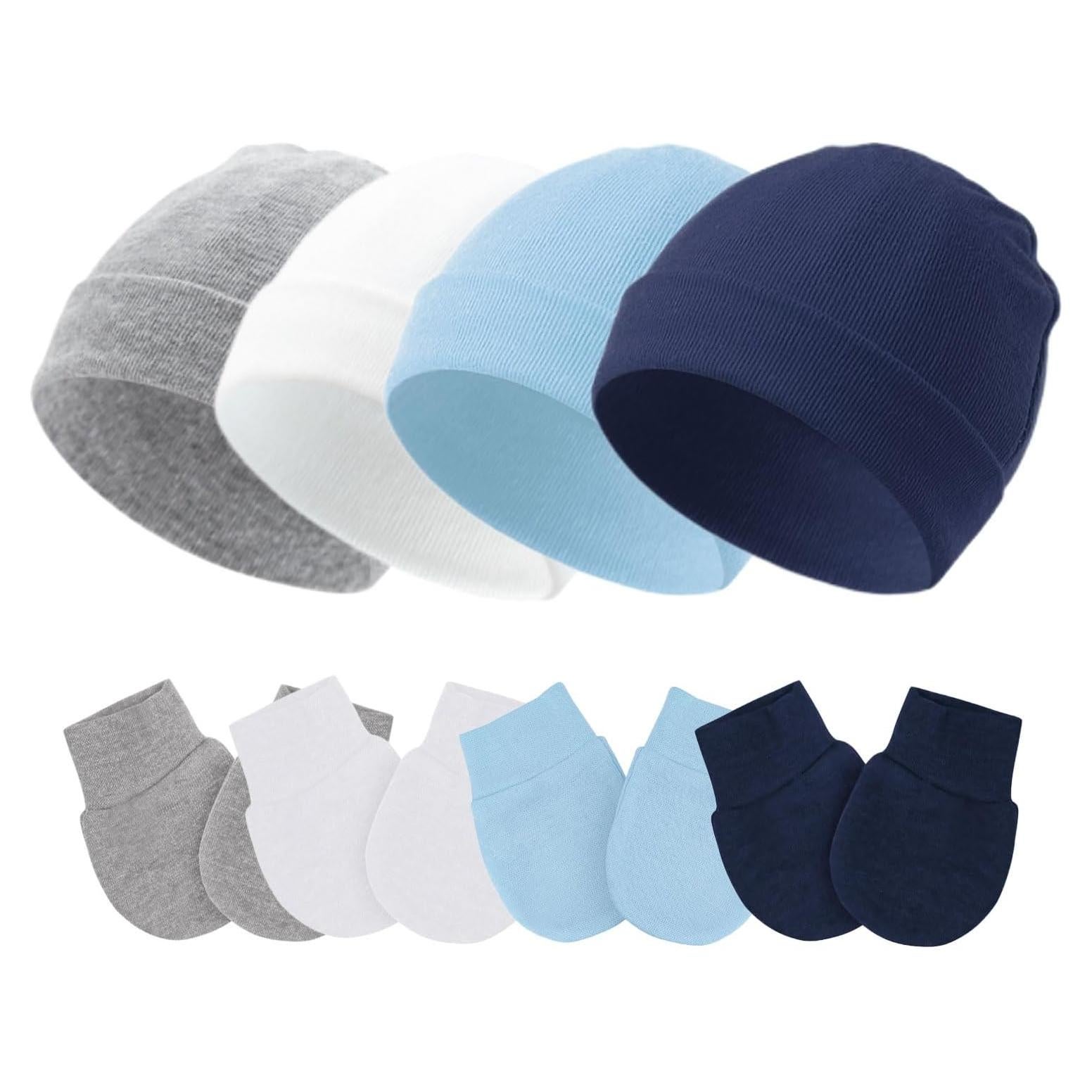 Conjunto Gorro y Manoplas Bebé Algodón Suave 0-6 Meses