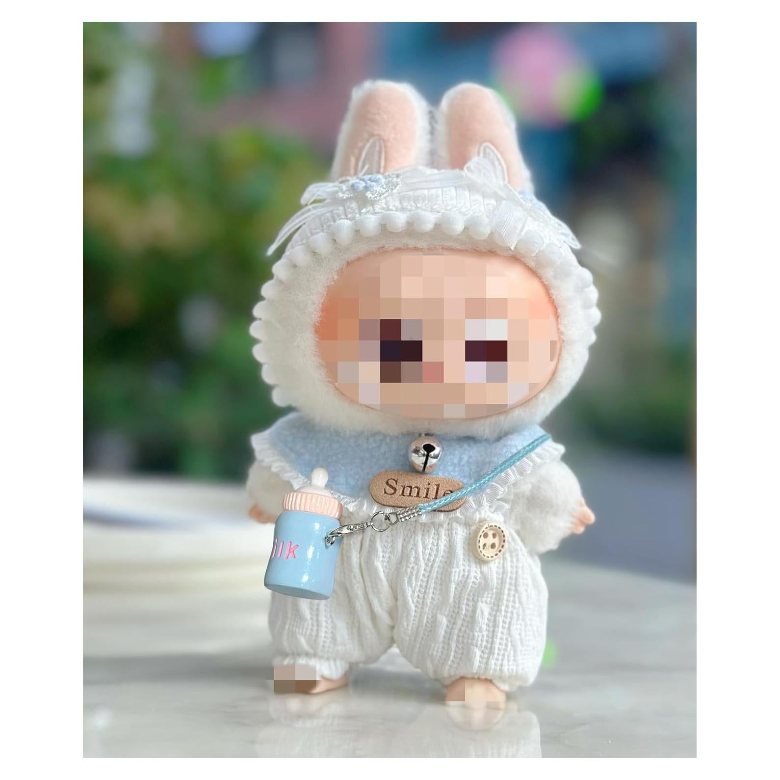 Conjunto de Ropa para Muñeca Labubu 4 Piezas con Diademas