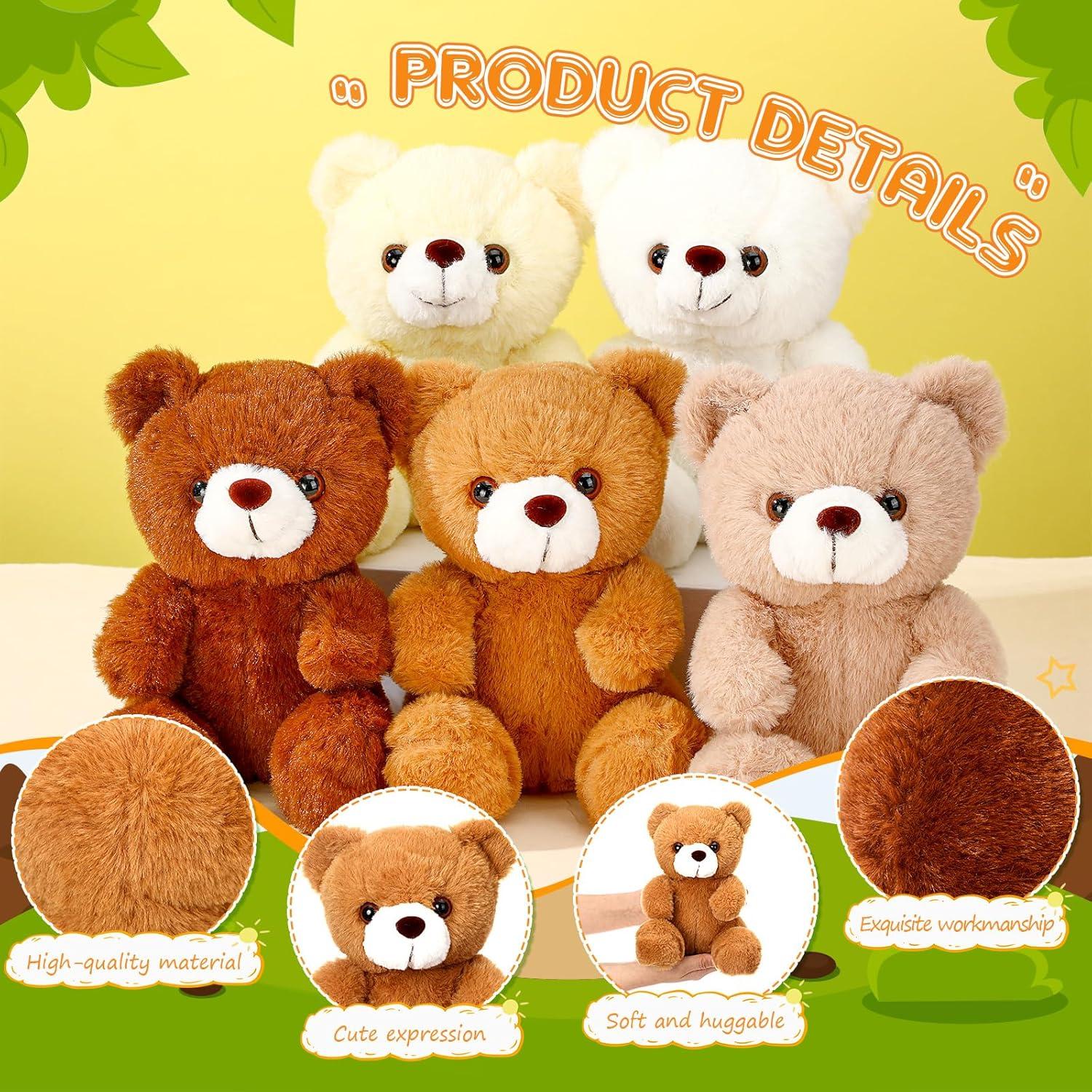 Conjunto de 5 Ositos de Peluche HyDren 20 cm en 5 Colores