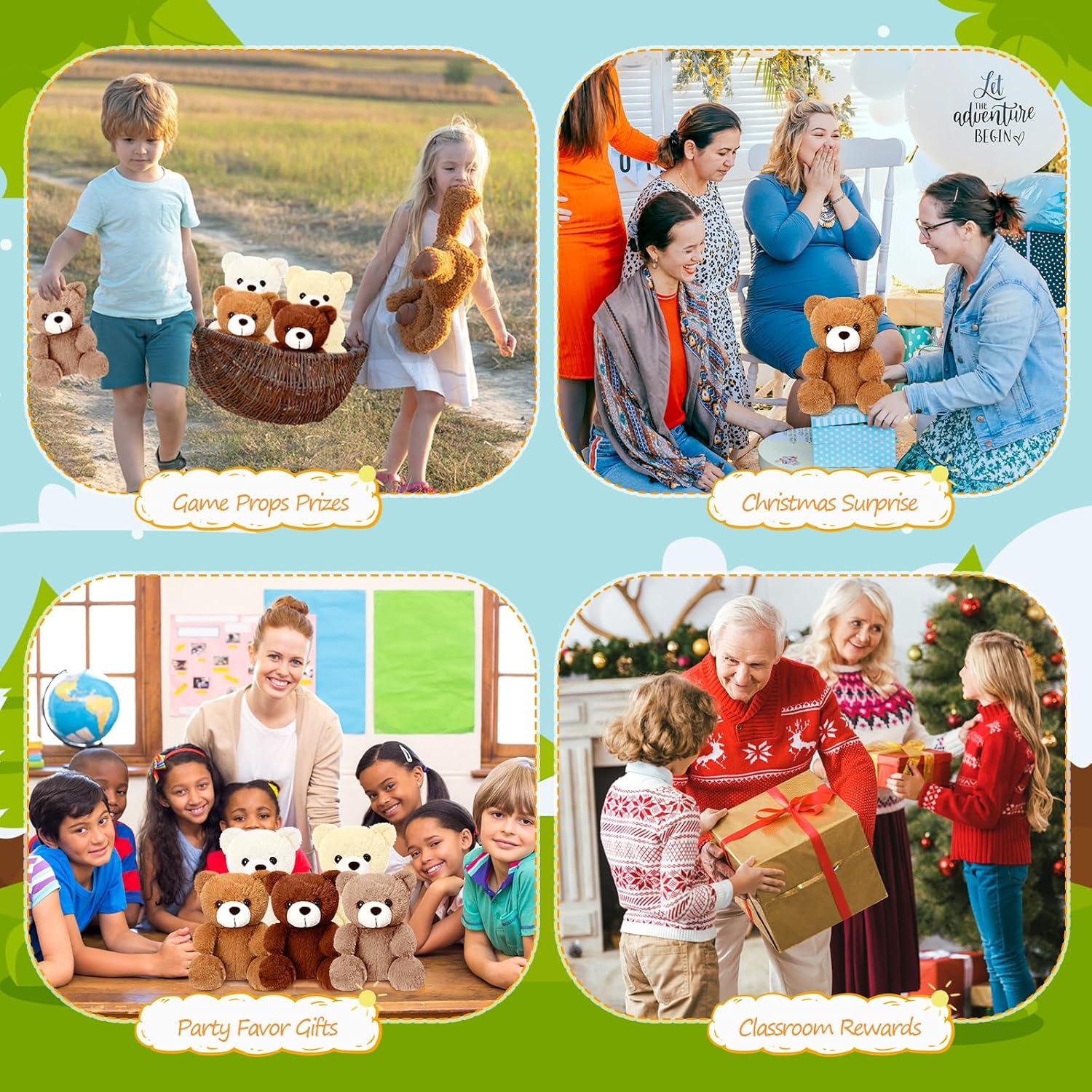 Conjunto de 5 Ositos de Peluche HyDren 20 cm en 5 Colores