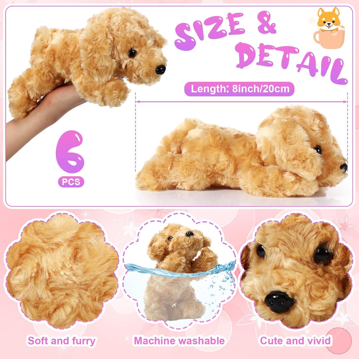Conjunto 6 Juguetes de Peluche Perro Harrycle 20 cm Suaves