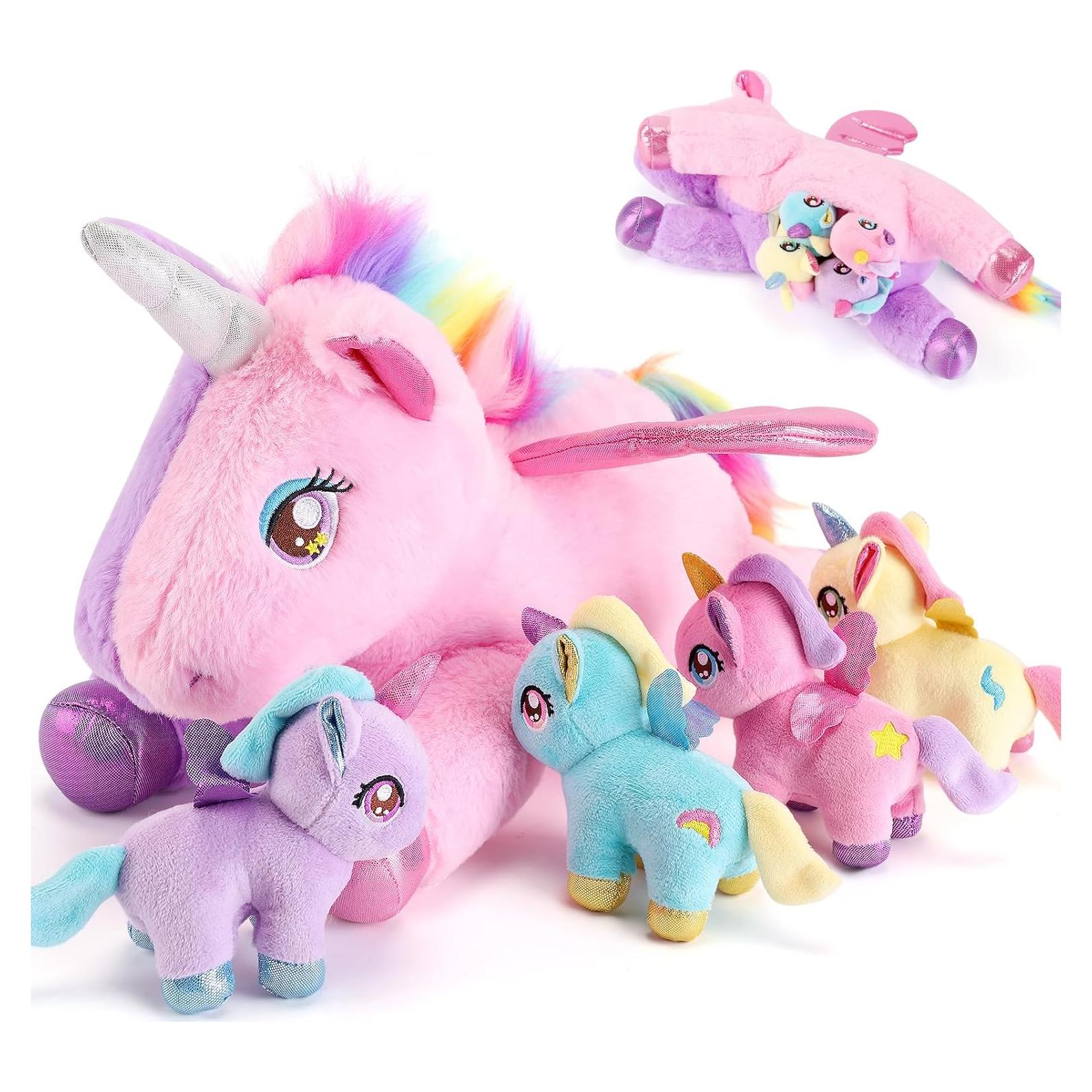 5 Piezas de Peluche Unicornio Gnomantic - Mamá y Bebés