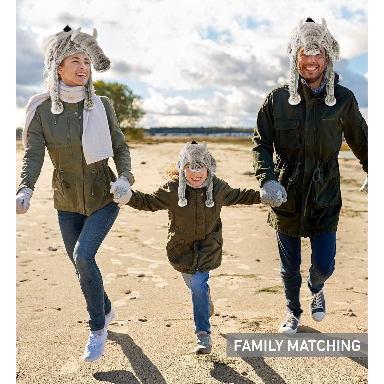 Sombrero de Peluche Elefante Gris DolliBu - Talla Única