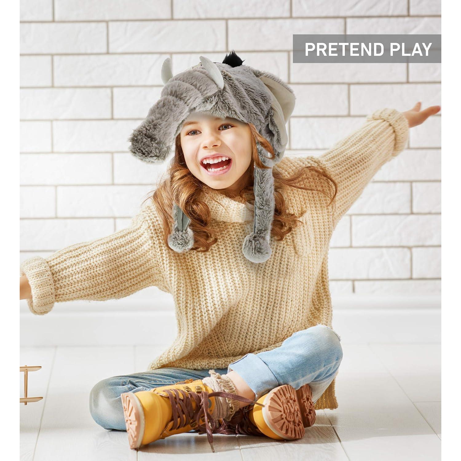 Sombrero de Peluche Elefante Gris DolliBu - Talla Única