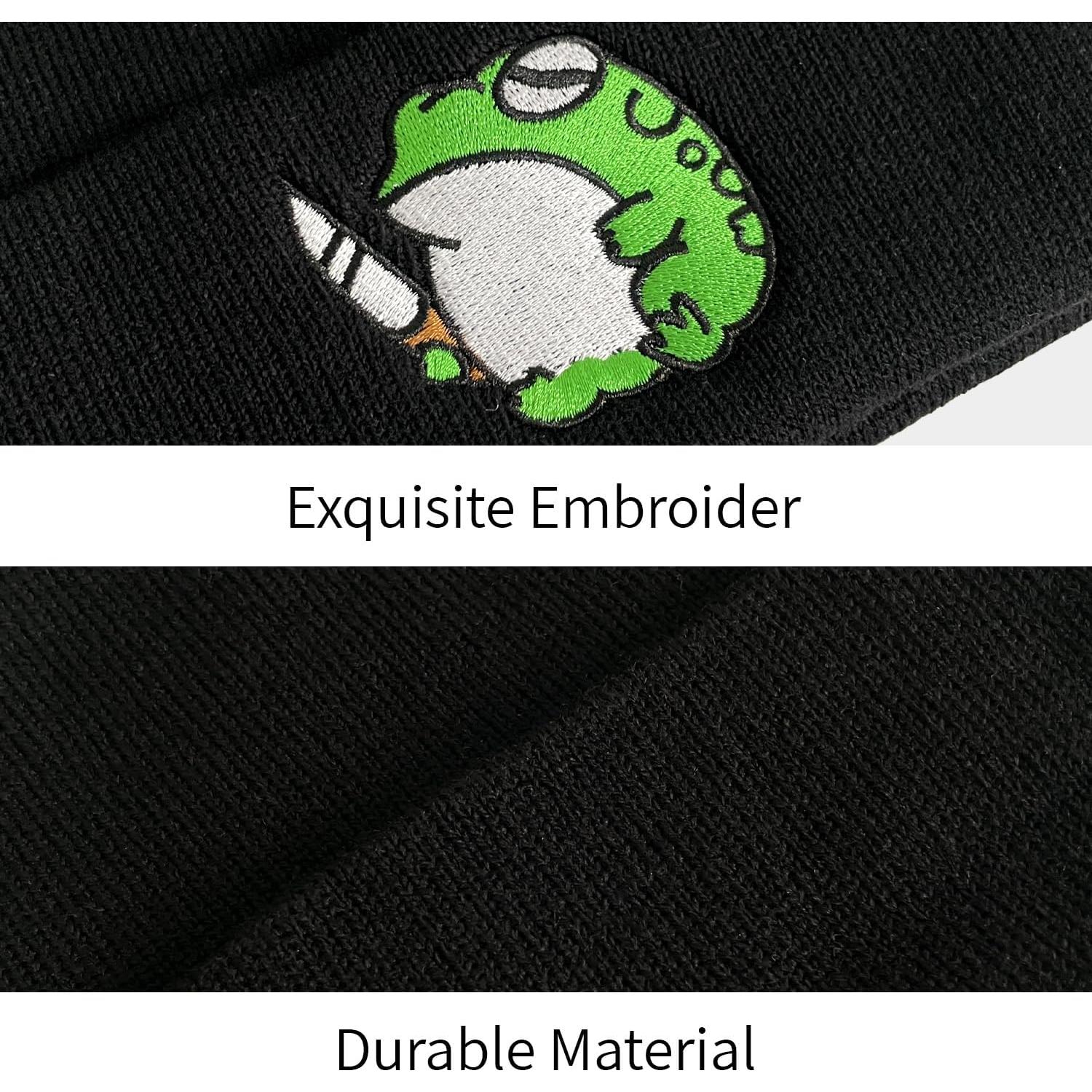 Gorro Tejido Unisex Kawaii Rana Gótico - Regalo Divertido