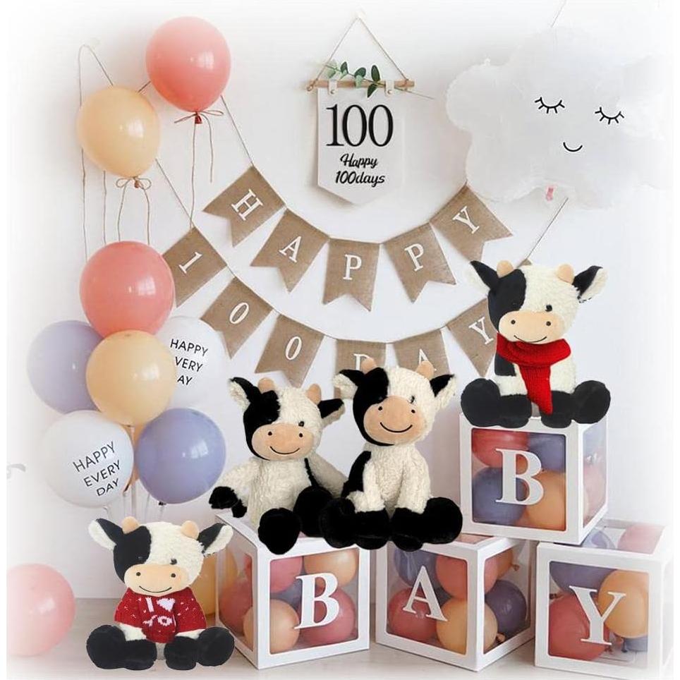 Juguete de Peluche de Vaca ZXMBEDDINGS 30 cm Suave y Lindo