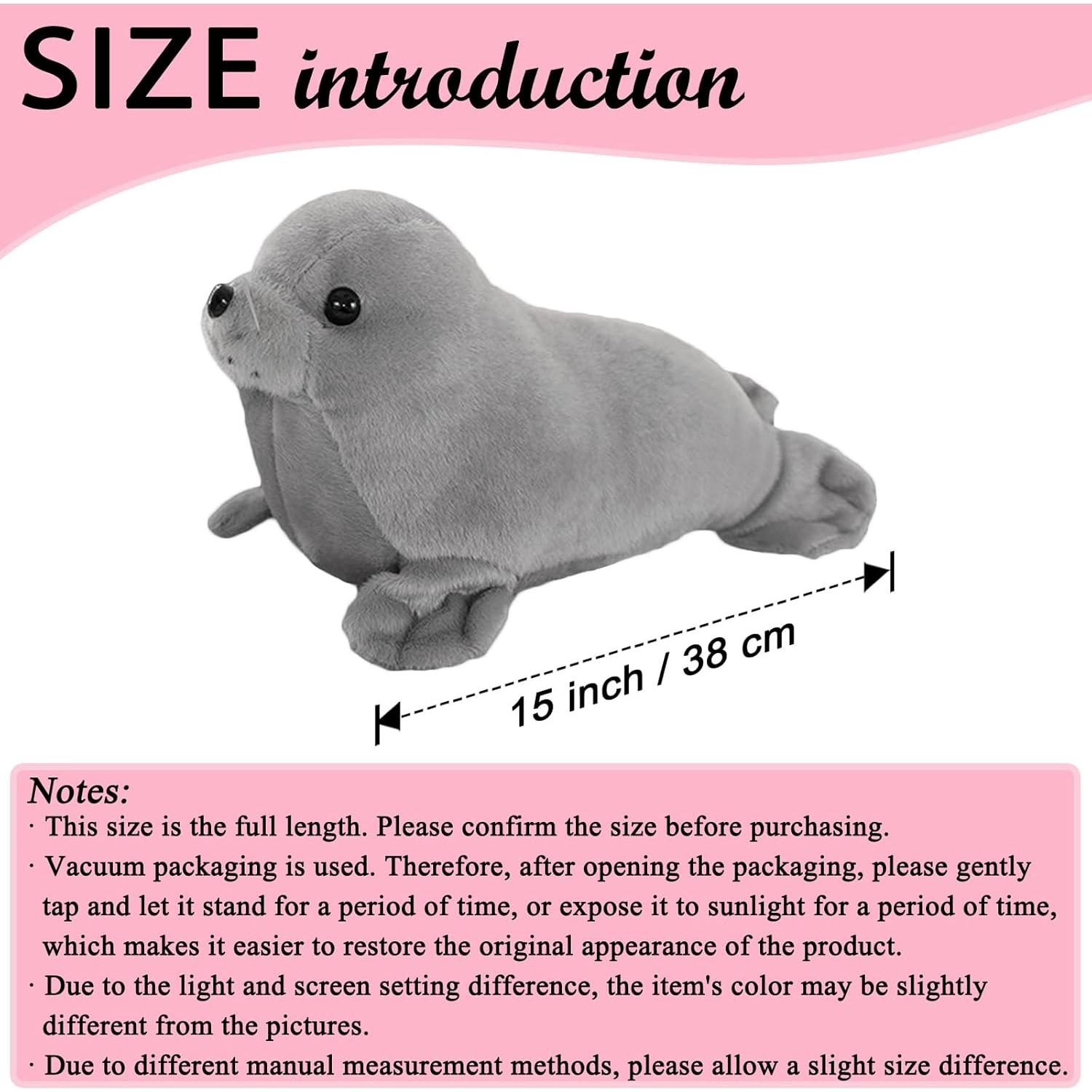 Juguete de Peluche de Foca Gris Zhidiloveyou 38 cm