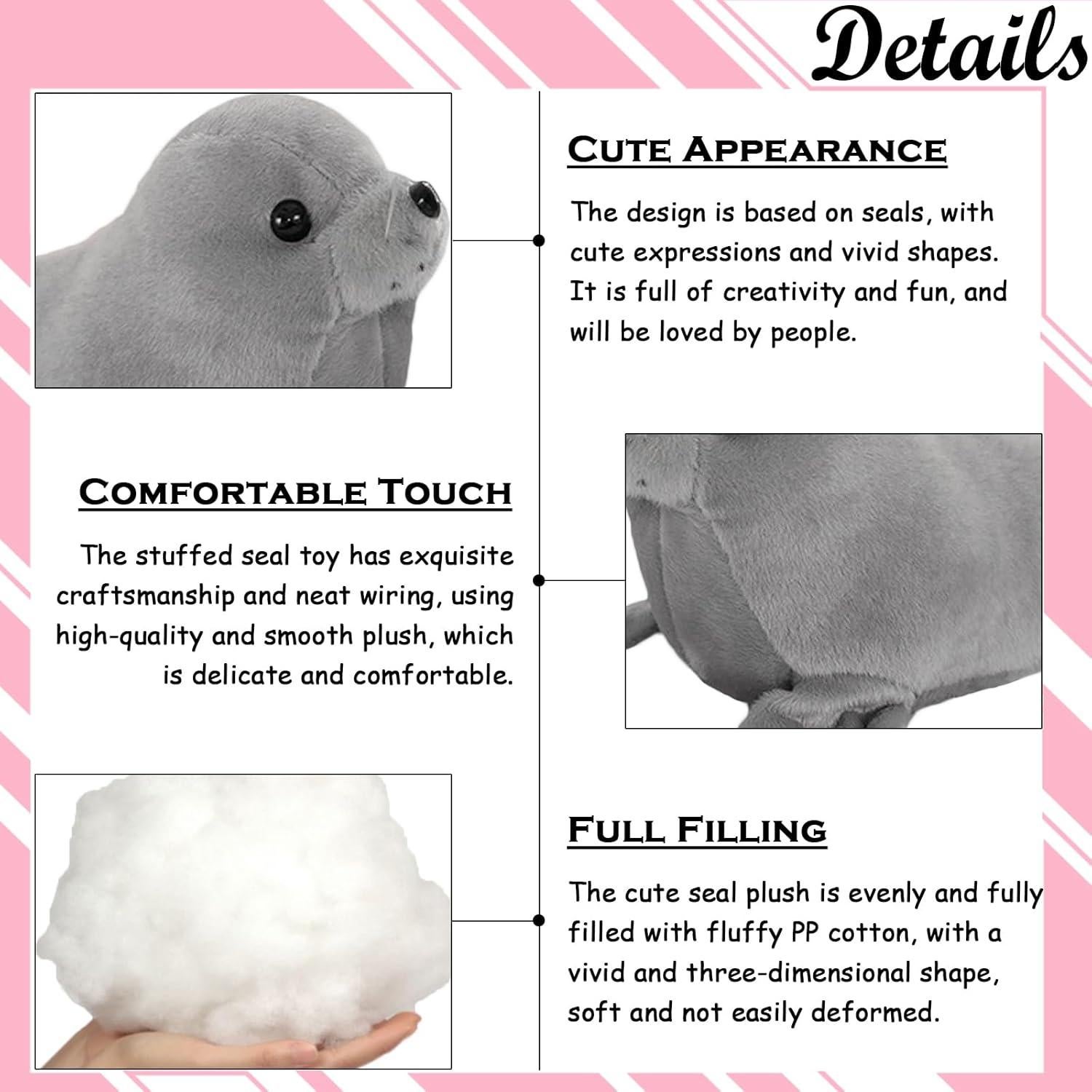 Juguete de Peluche de Foca Gris Zhidiloveyou 38 cm