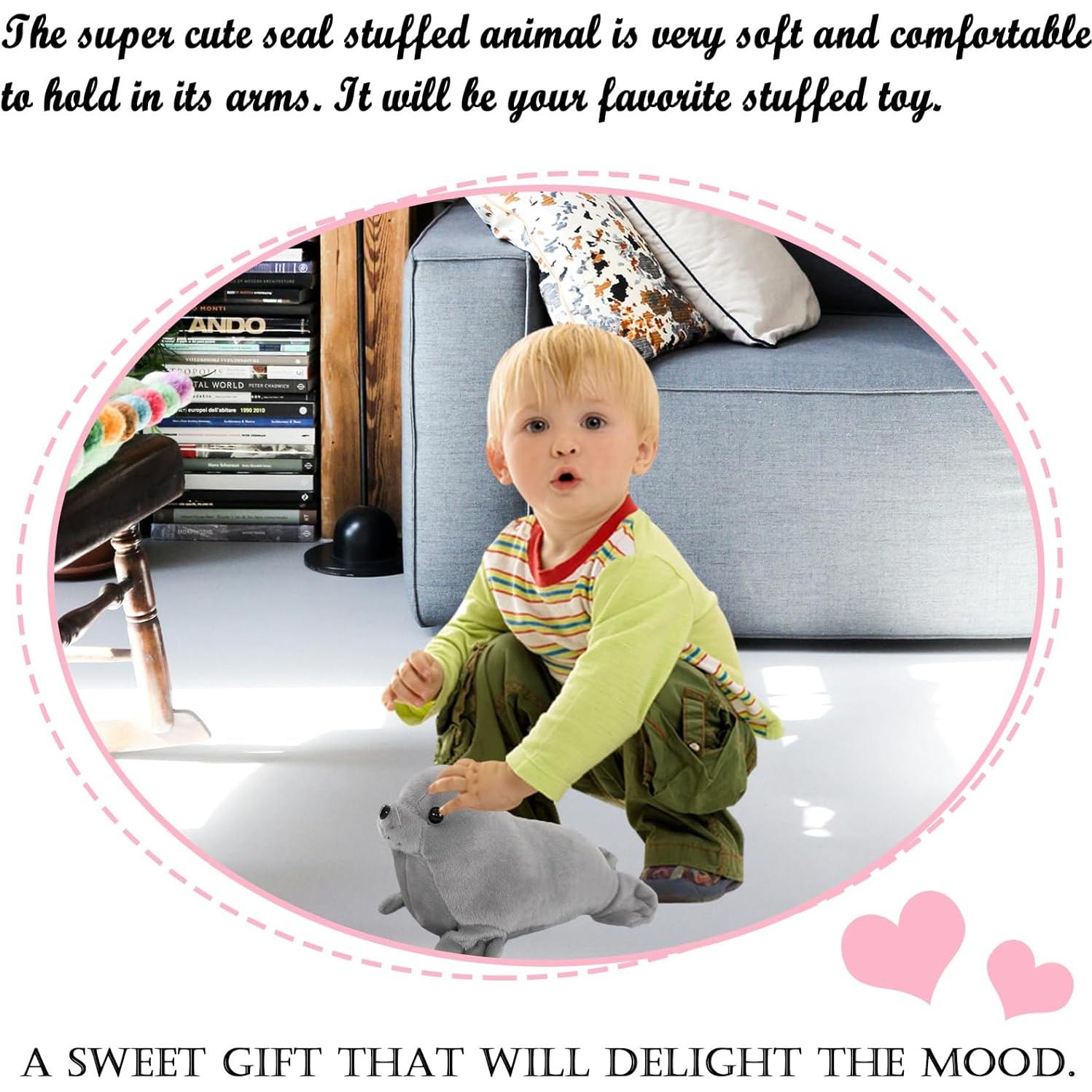 Juguete de Peluche de Foca Gris Zhidiloveyou 38 cm