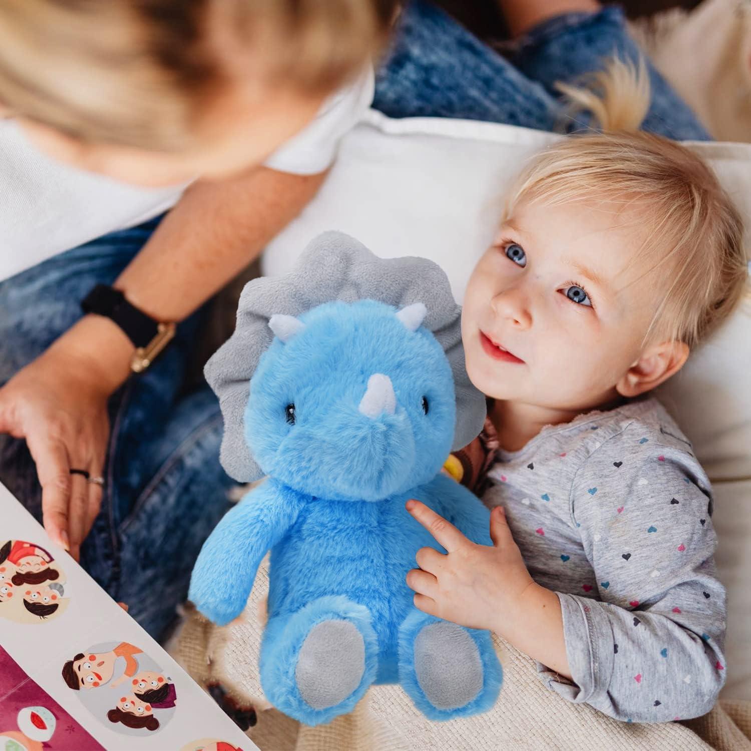 Juguete de Peluche Triceratops Azul VANLINNY 22.86 cm Suave